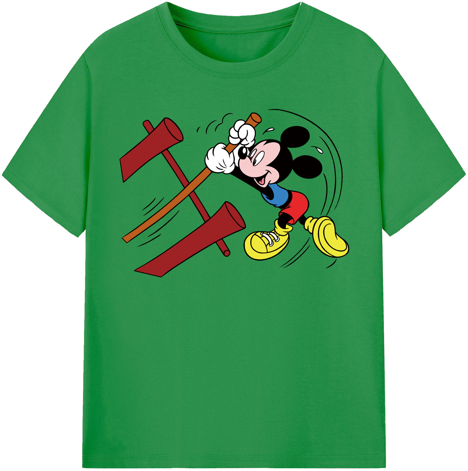 （画像用） ミッキーマウス Mickey Mouse レディースカジュアルプリントTシャツ（綿100％）