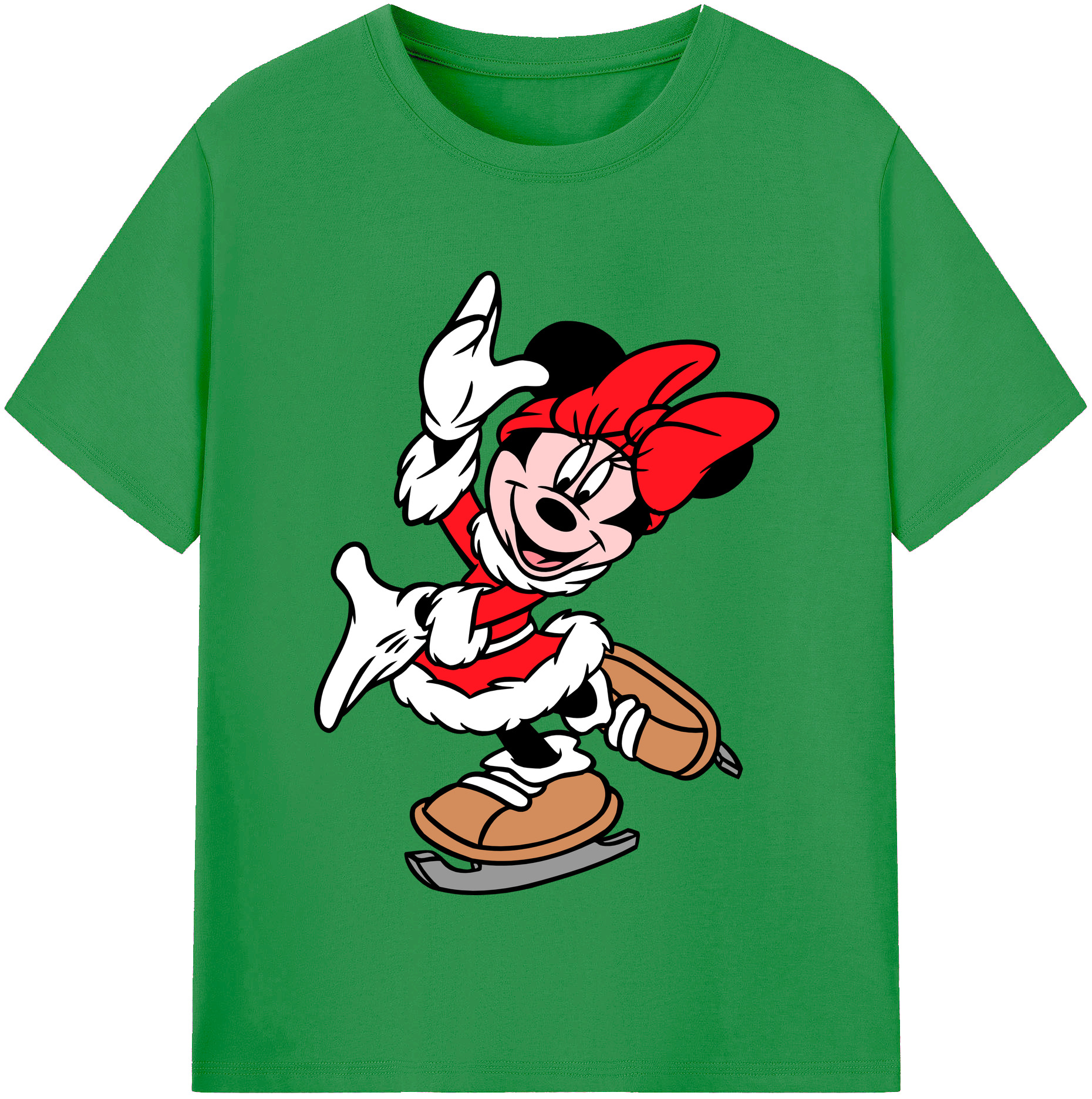（画像用） ミッキーマウス Mickey Mouse レディースカジュアルプリントTシャツ（綿100％）