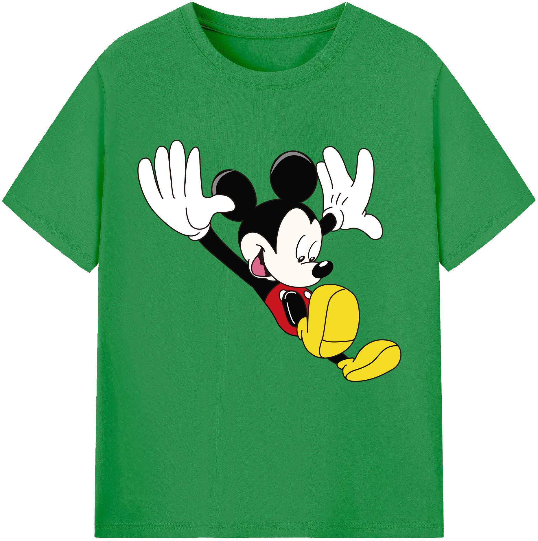（画像用） ミッキーマウス Mickey Mouse レディースカジュアルプリントTシャツ（綿100％）