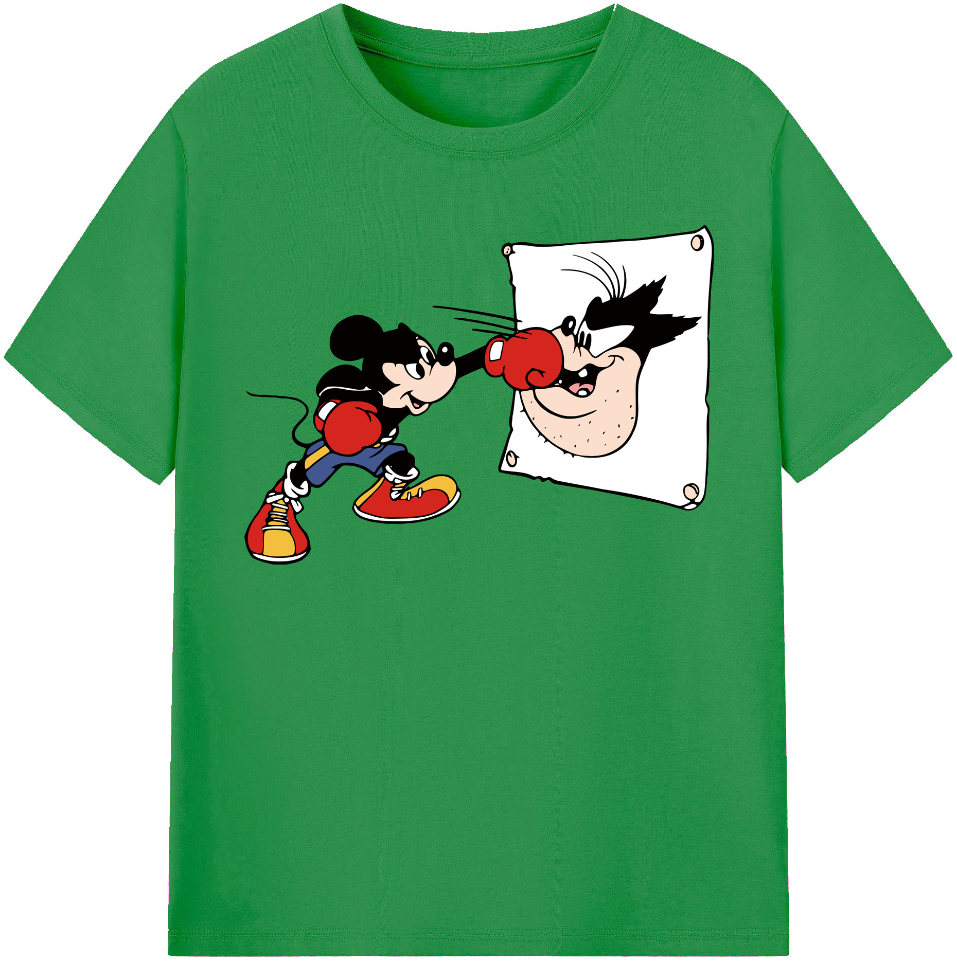 （画像用） ミッキーマウス Mickey Mouse レディースカジュアルプリントTシャツ（綿100％）