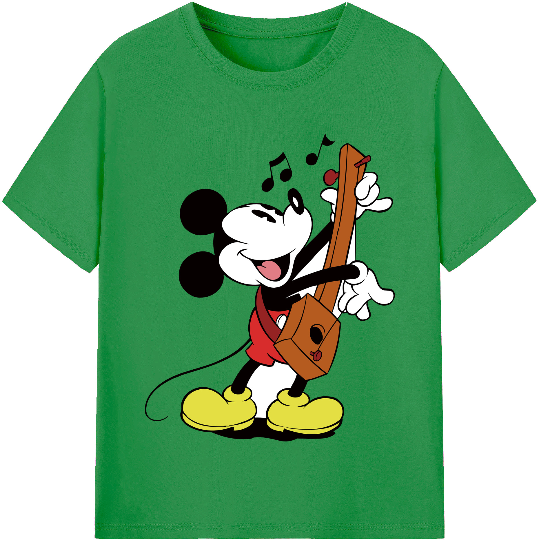 （画像用） ミッキーマウス Mickey Mouse レディースカジュアルプリントTシャツ（綿100％）