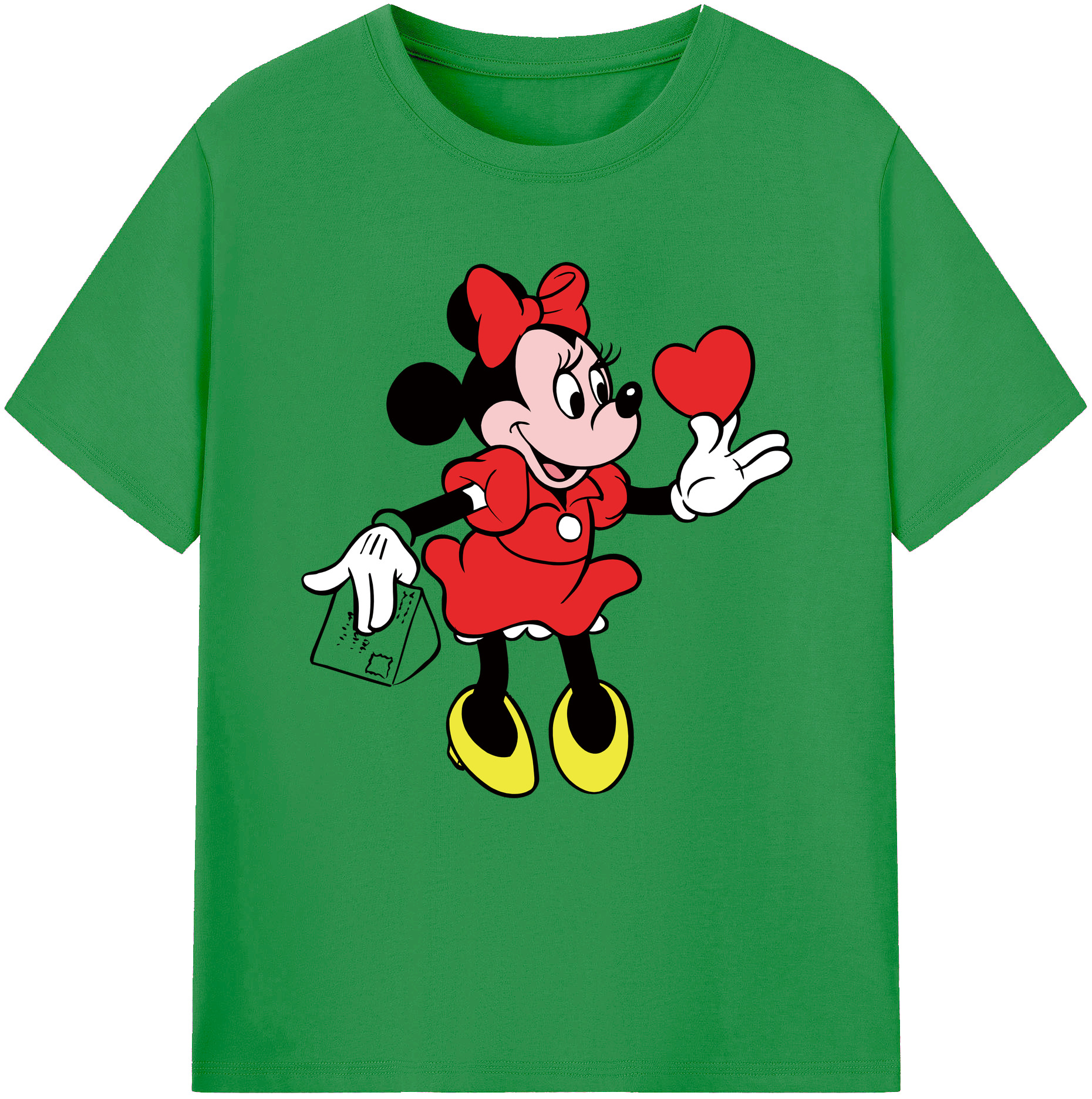 （画像用） ミッキーマウス Mickey Mouse レディースカジュアルプリントTシャツ（綿100％）
