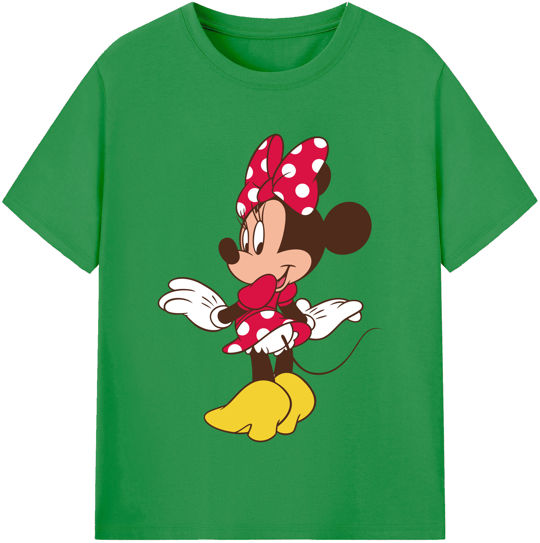 （画像用） ミッキーマウス Mickey Mouse レディースカジュアルプリントTシャツ（綿100％）