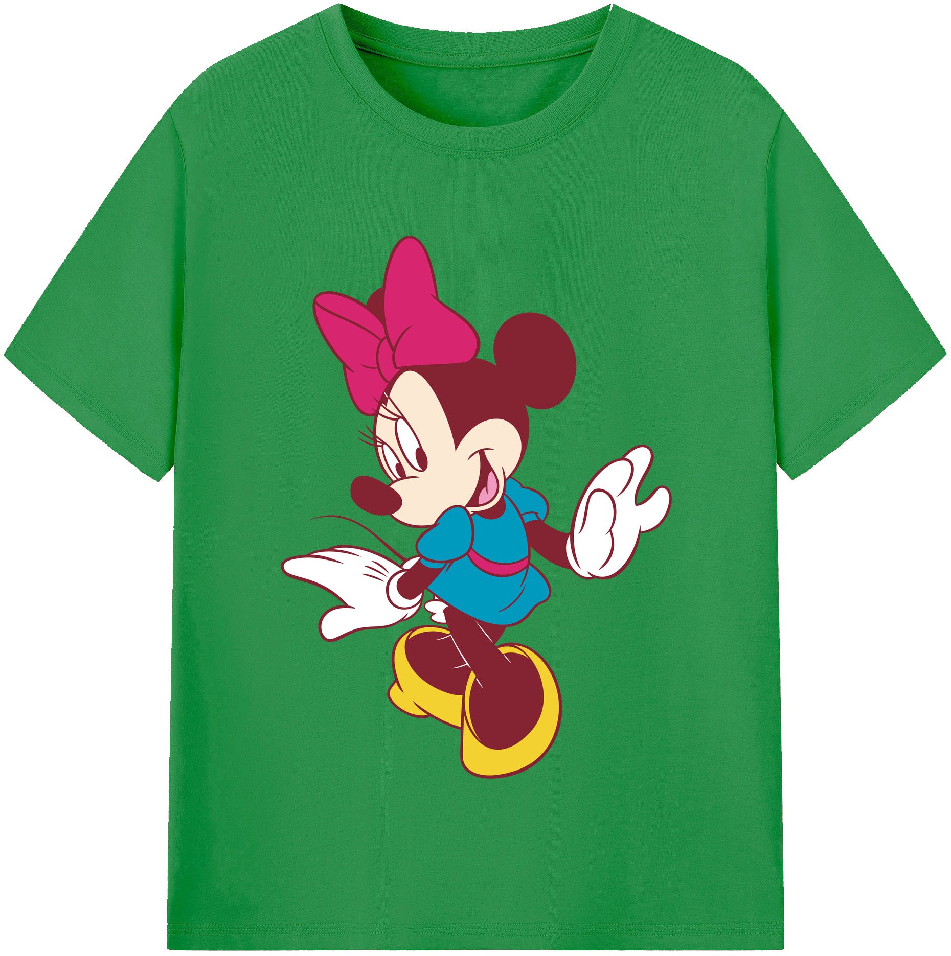（画像用） ミッキーマウス Mickey Mouse レディースカジュアルプリントTシャツ（綿100％）