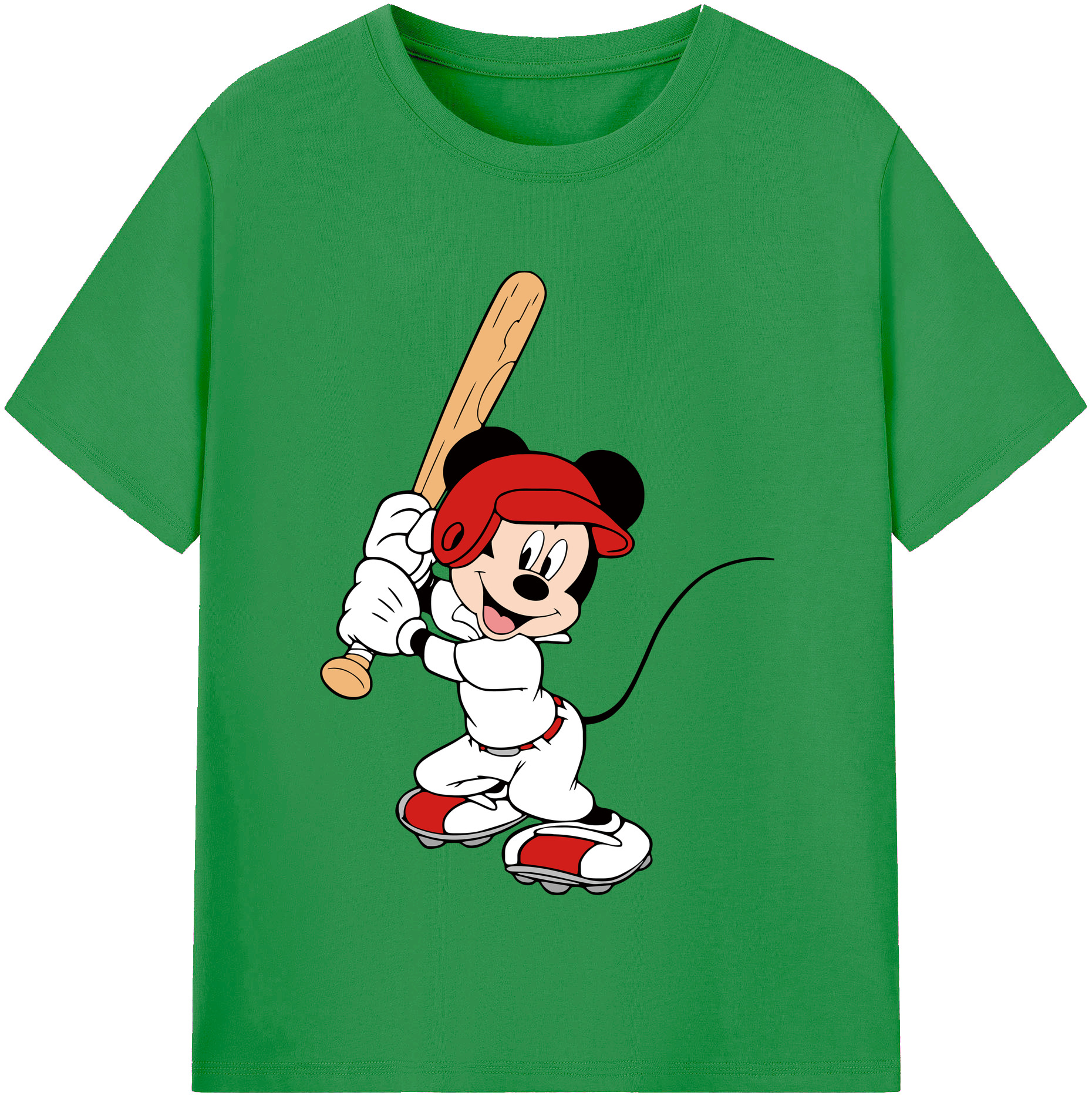 （画像用） ミッキーマウス Mickey Mouse レディースカジュアルプリントTシャツ（綿100％）