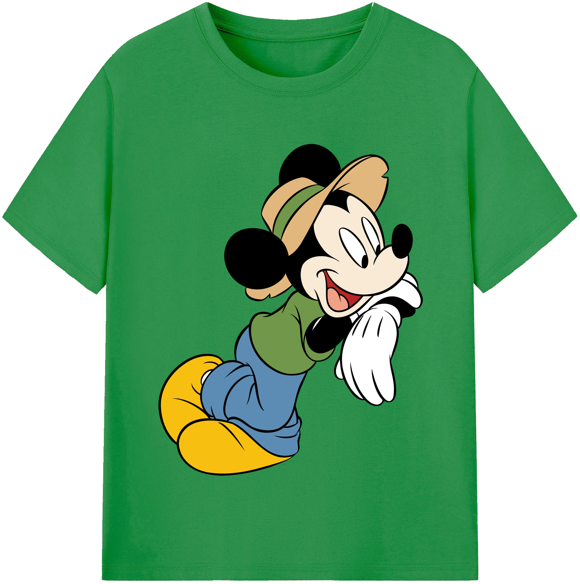 （画像用） ミッキーマウス Mickey Mouse レディースカジュアルプリントTシャツ（綿100％）