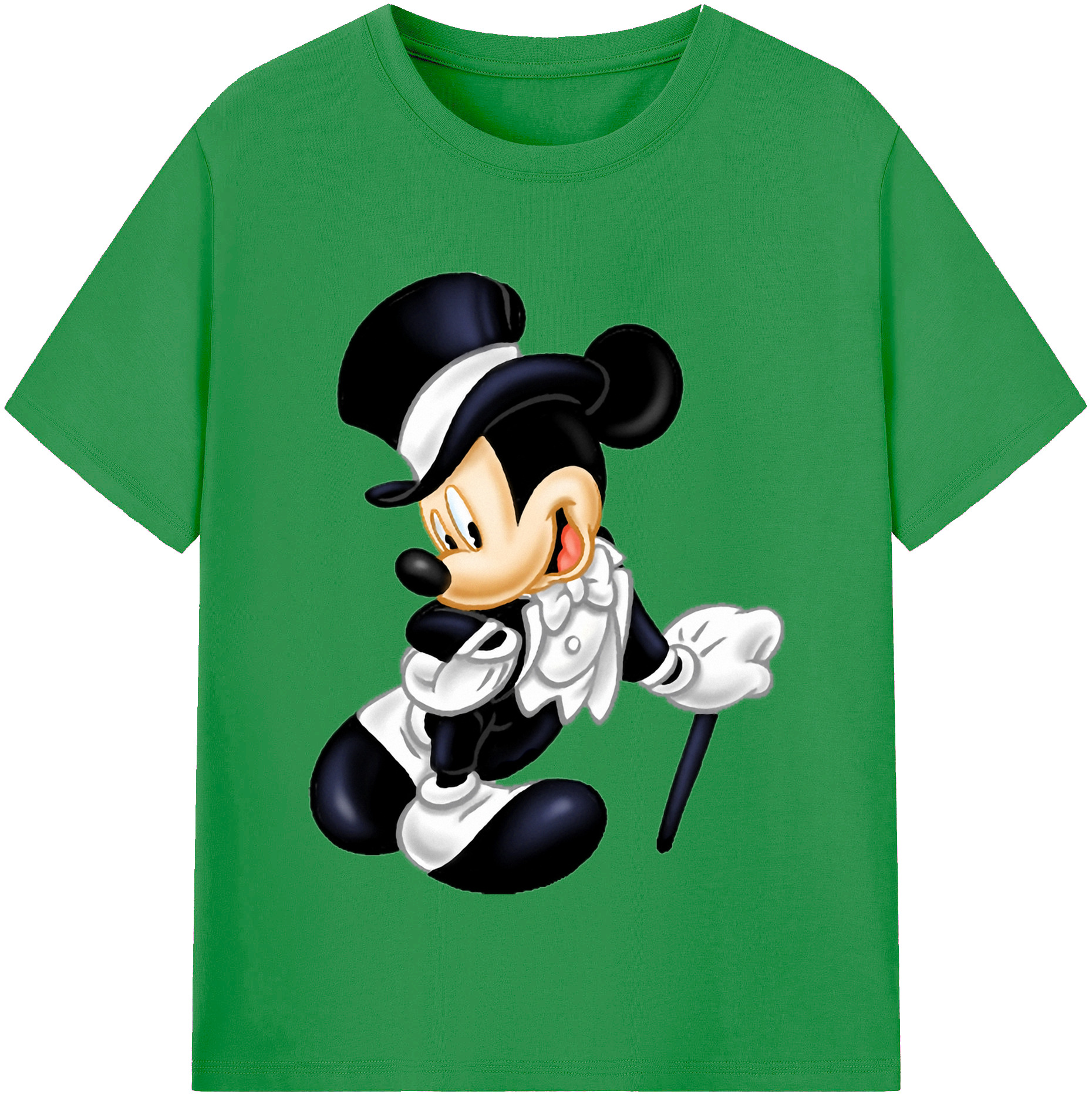 （画像用） ミッキーマウス Mickey Mouse レディースカジュアルプリントTシャツ（綿100％）