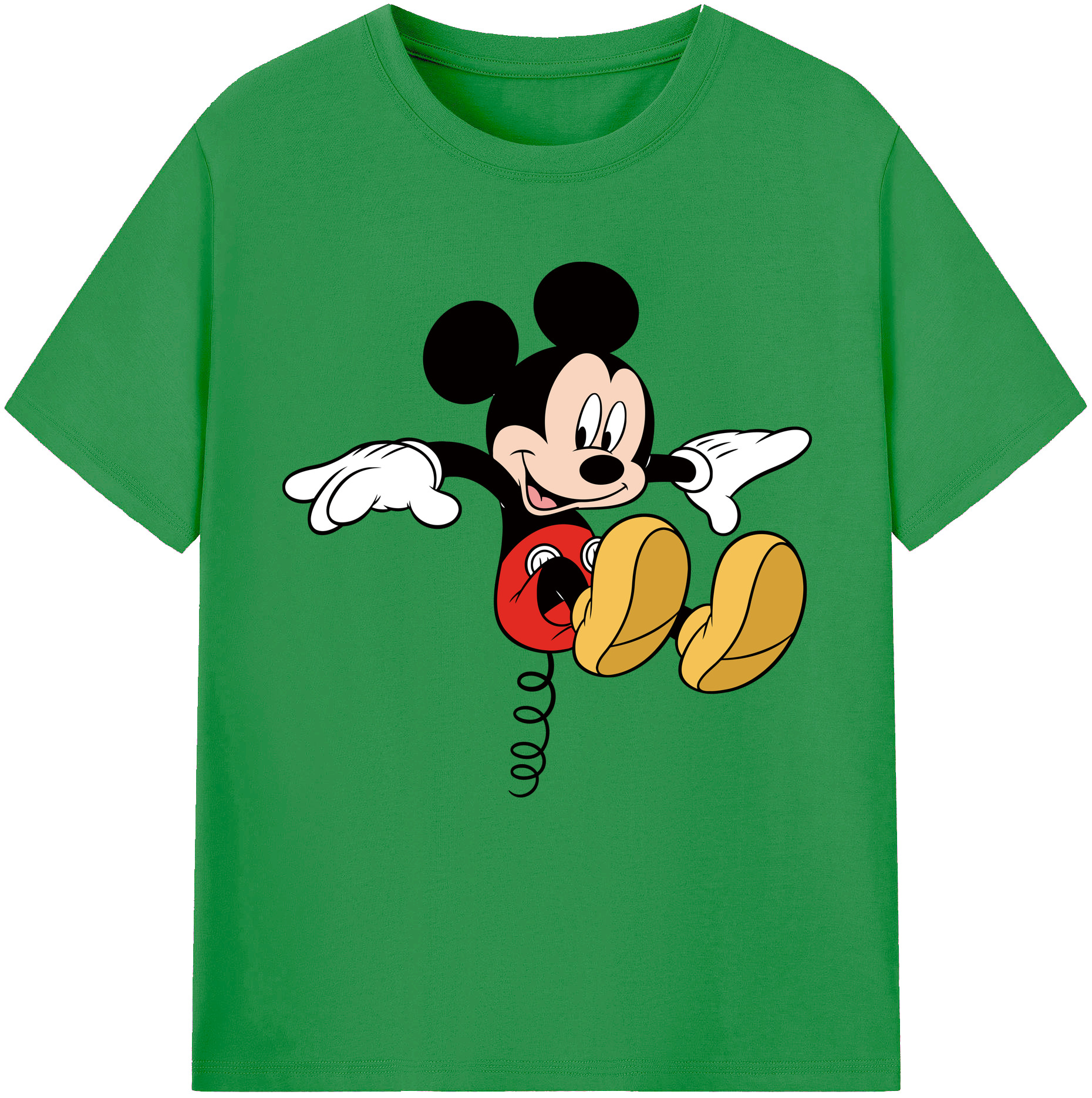 （画像用） ミッキーマウス Mickey Mouse レディースカジュアルプリントTシャツ（綿100％）