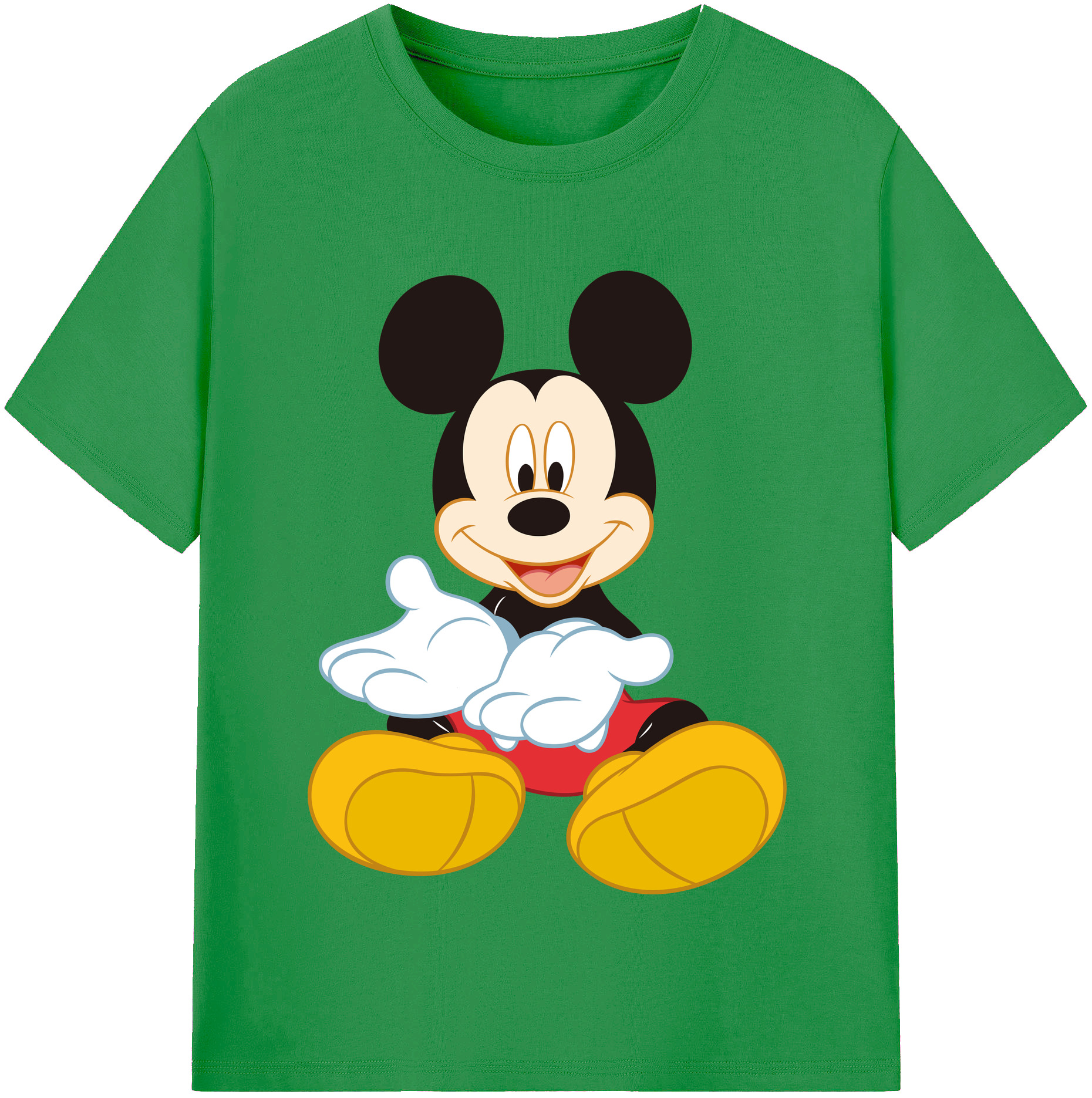 （画像用） ミッキーマウス Mickey Mouse レディースカジュアルプリントTシャツ（綿100％）