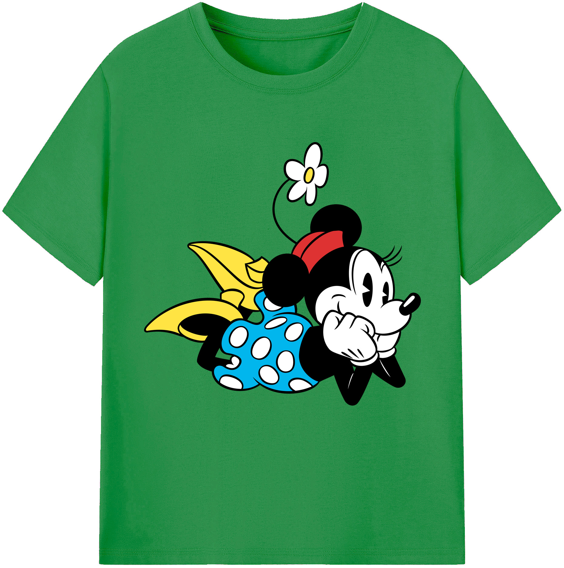 （画像用） ミッキーマウス Mickey Mouse レディースカジュアルプリントTシャツ（綿100％）