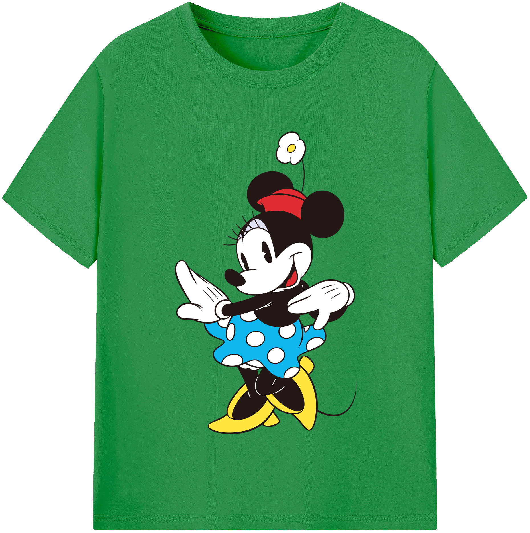 （画像用） ミッキーマウス Mickey Mouse レディースカジュアルプリントTシャツ（綿100％）