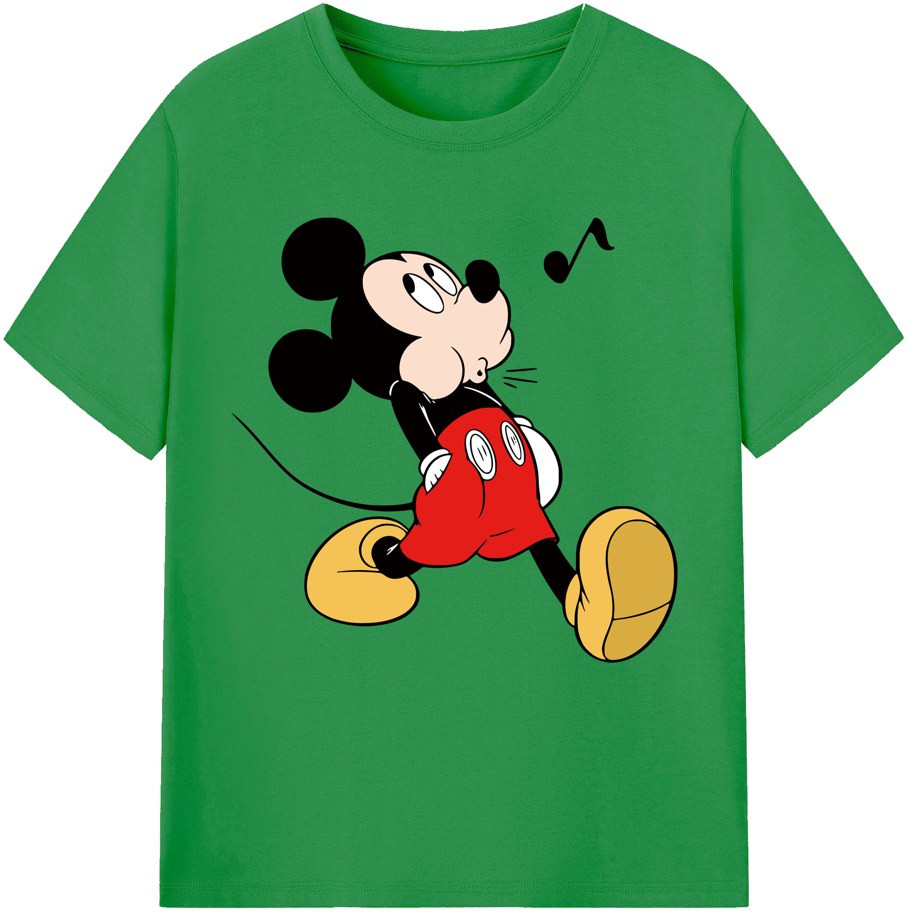 （画像用） ミッキーマウス Mickey Mouse レディースカジュアルプリントTシャツ（綿100％）
