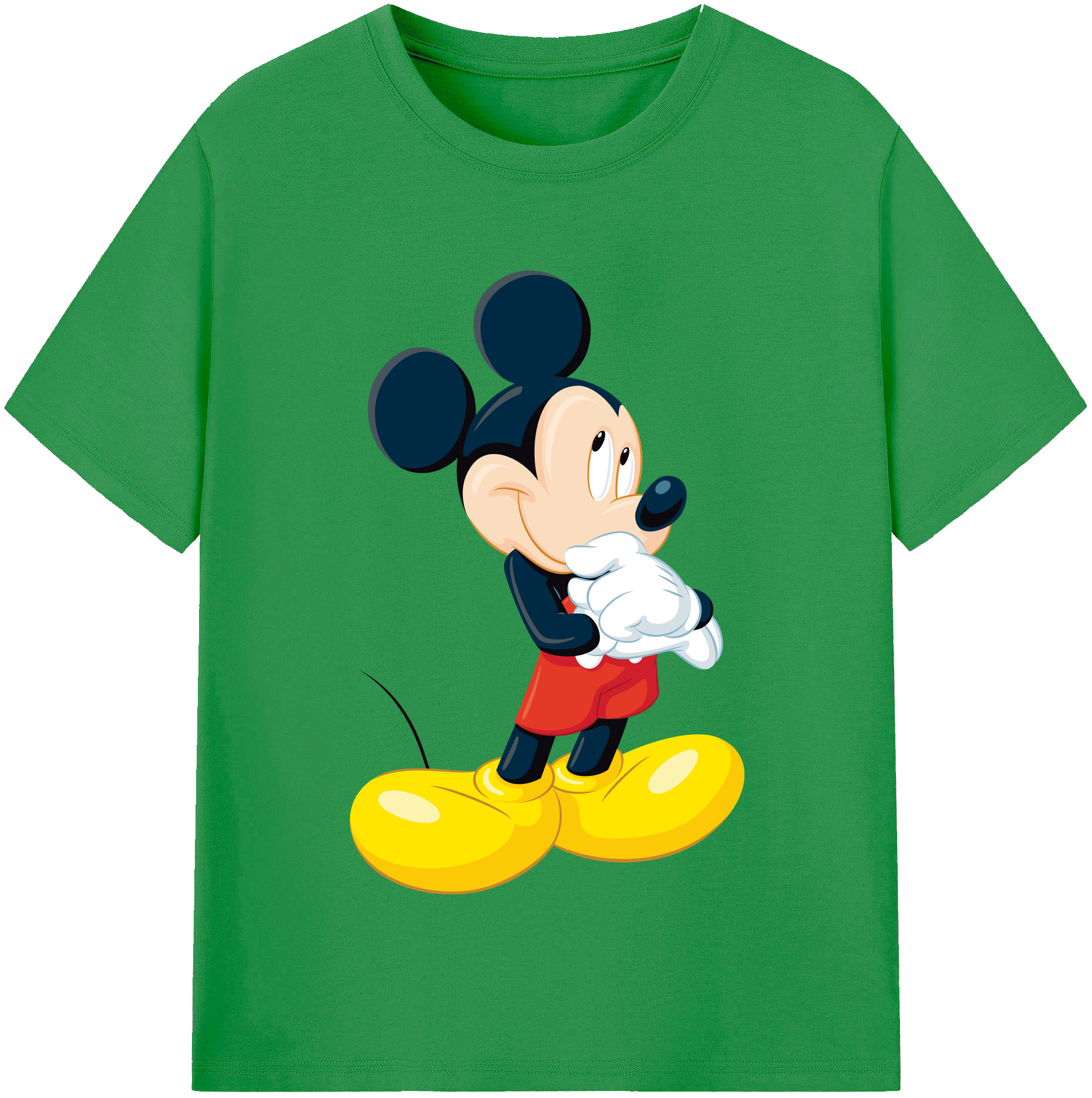 （画像用） ミッキーマウス Mickey Mouse レディースカジュアルプリントTシャツ（綿100％）