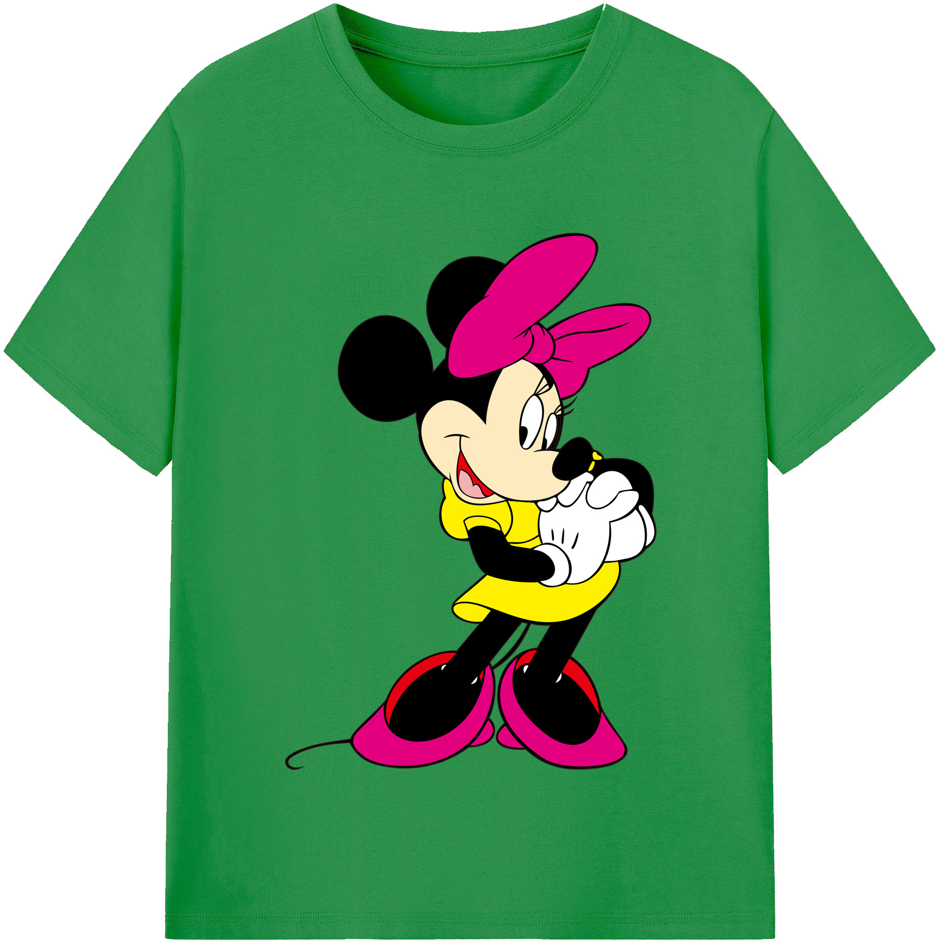 （画像用） ミッキーマウス Mickey Mouse レディースカジュアルプリントTシャツ（綿100％）