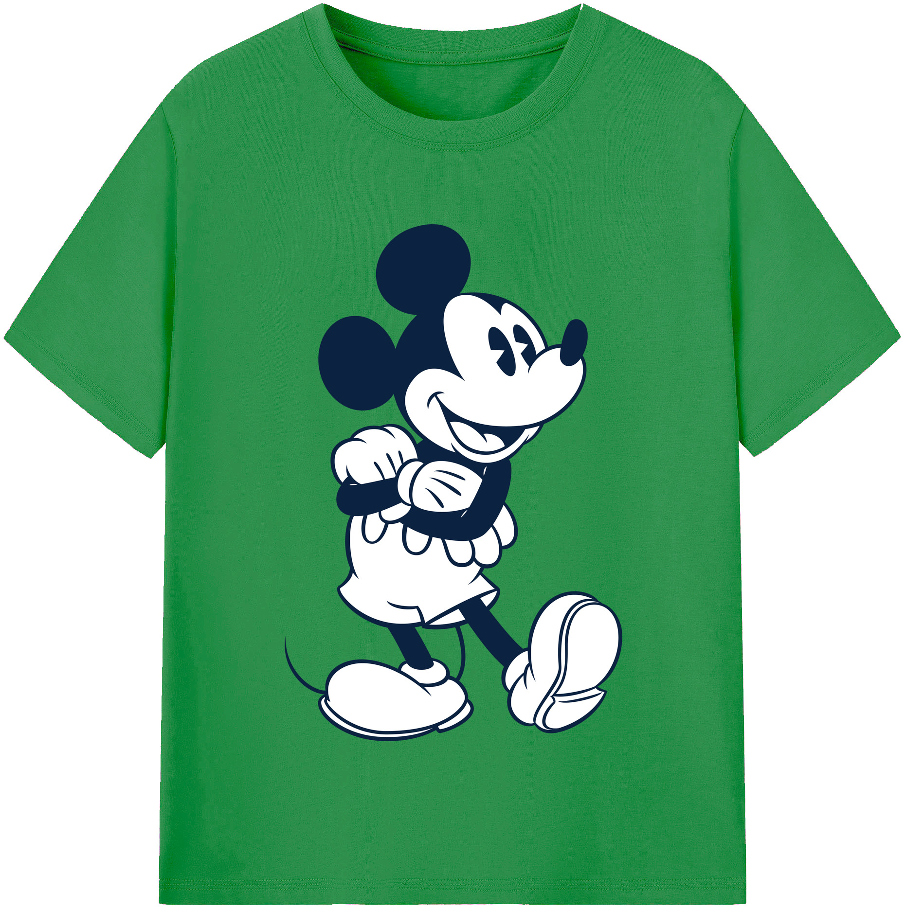 （画像用） ミッキーマウス Mickey Mouse レディースカジュアルプリントTシャツ（綿100％）