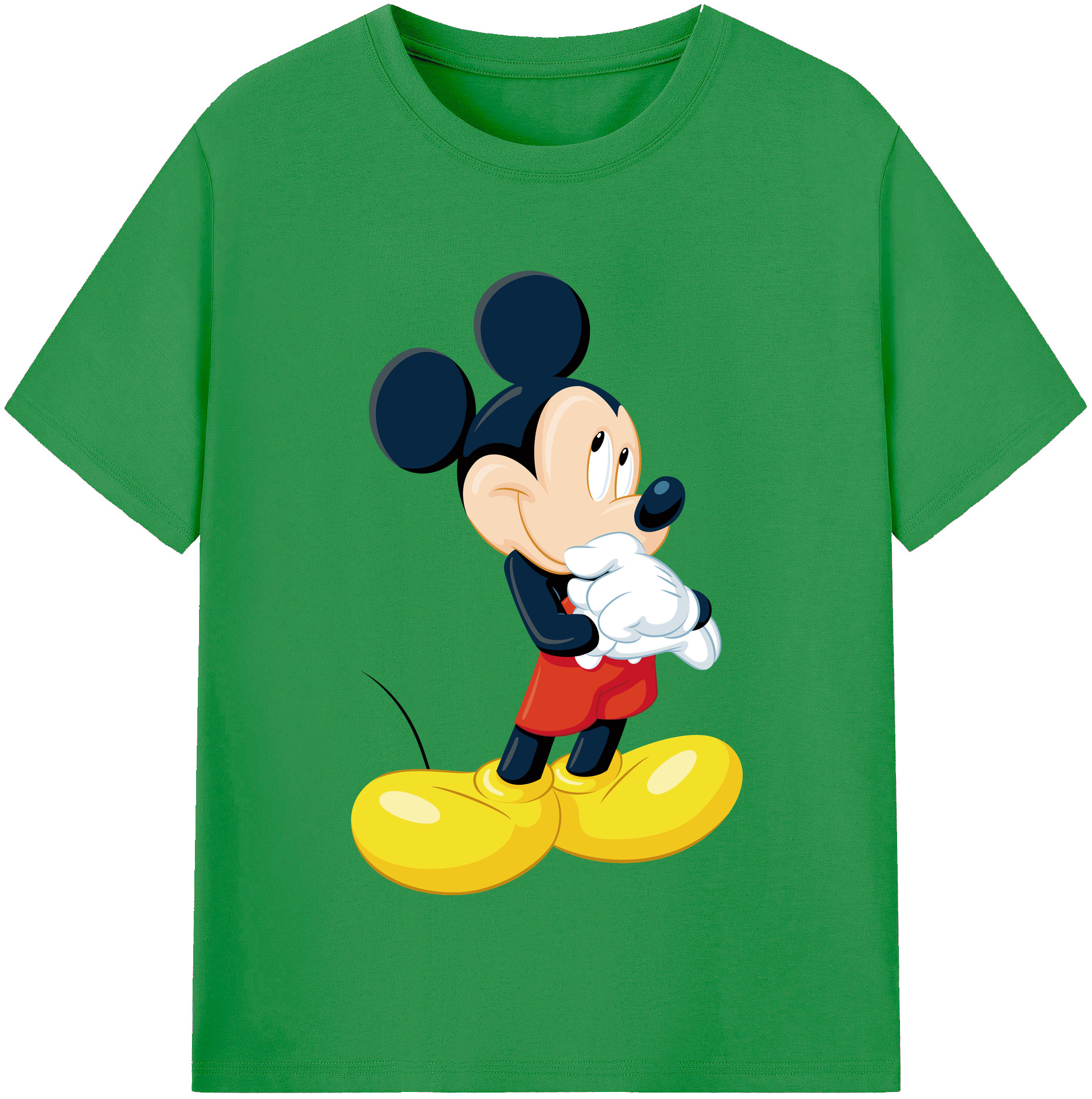 （画像用） ミッキーマウス Mickey Mouse レディースカジュアルプリントTシャツ（綿100％）