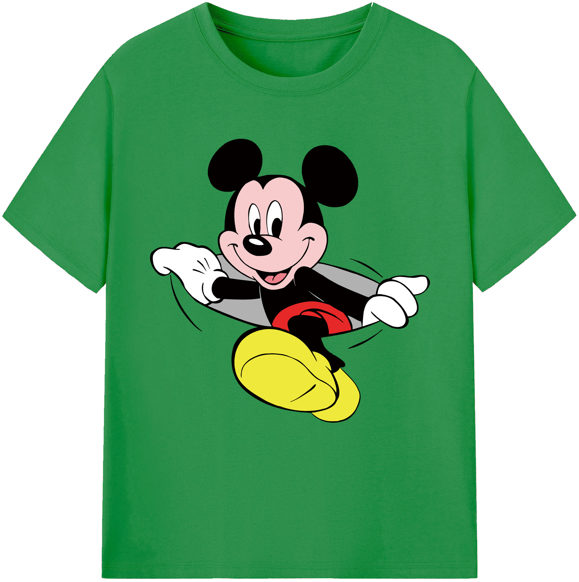 （画像用） ミッキーマウス Mickey Mouse レディースカジュアルプリントTシャツ（綿100％）