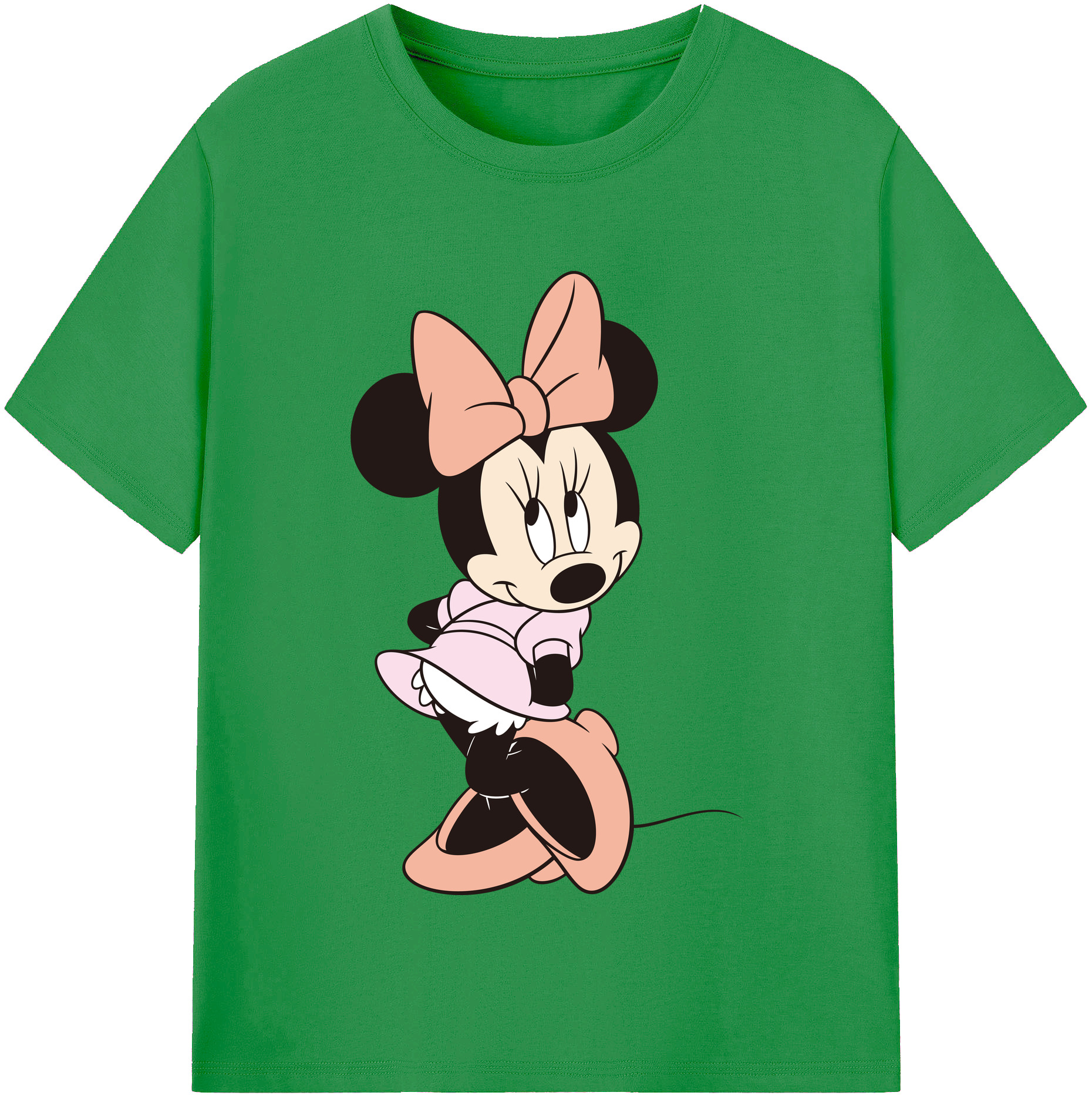 （画像用） ミッキーマウス Mickey Mouse レディースカジュアルプリントTシャツ（綿100％）