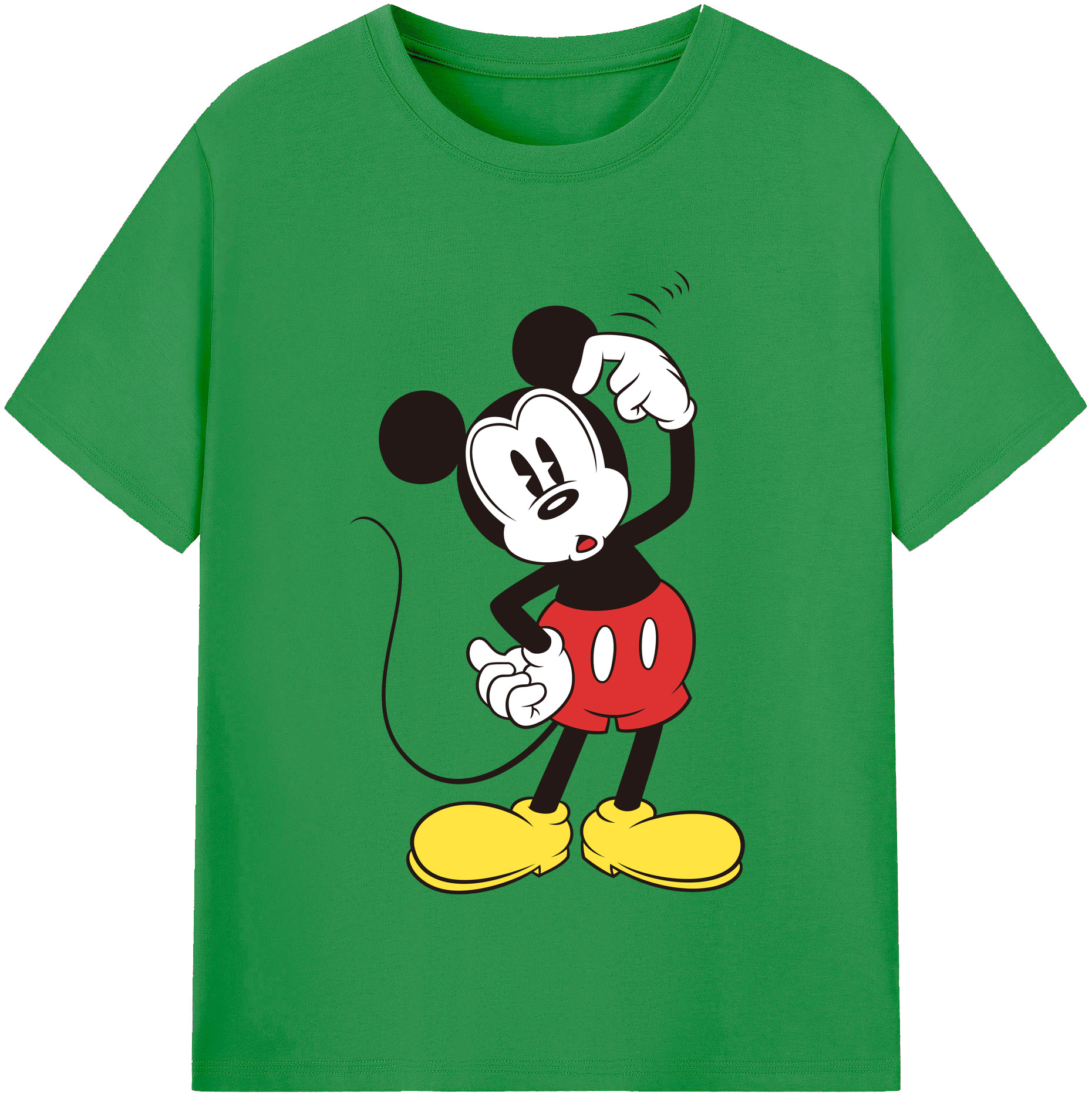 （画像用） ミッキーマウス Mickey Mouse レディースカジュアルプリントTシャツ（綿100％）