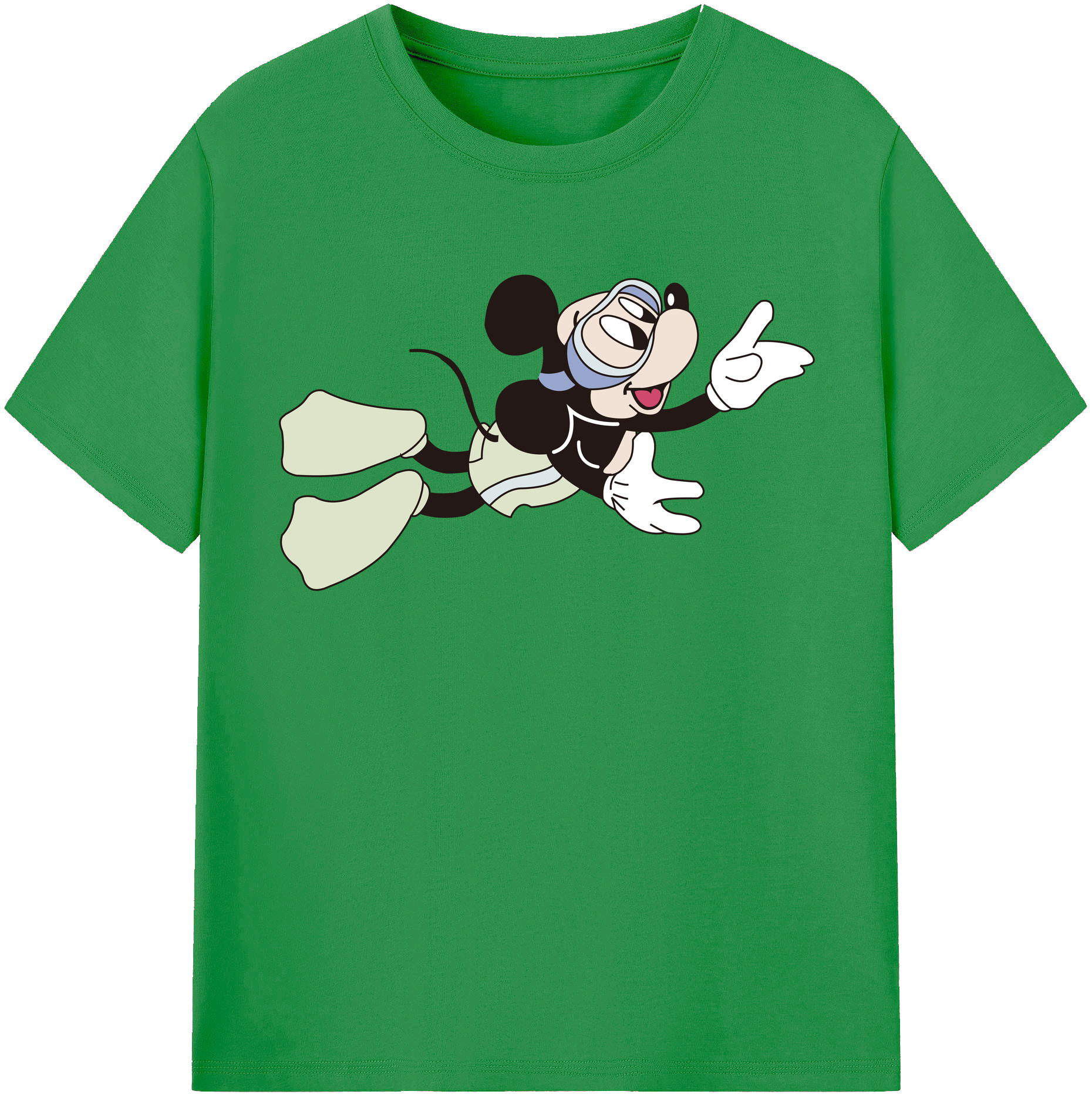 （画像用） ミッキーマウス Mickey Mouse レディースカジュアルプリントTシャツ（綿100％）