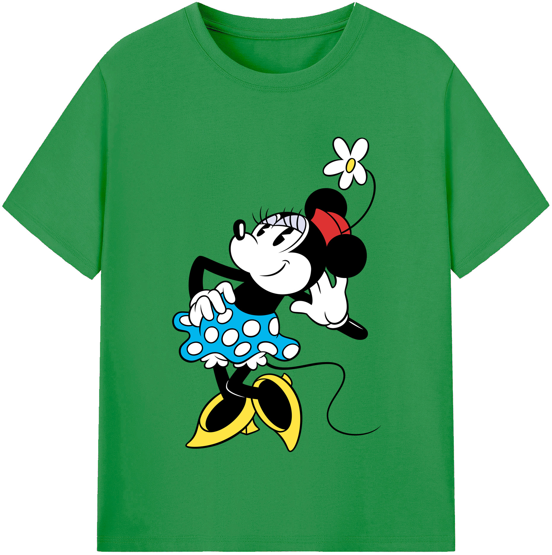 （画像用） ミッキーマウス Mickey Mouse レディースカジュアルプリントTシャツ（綿100％）