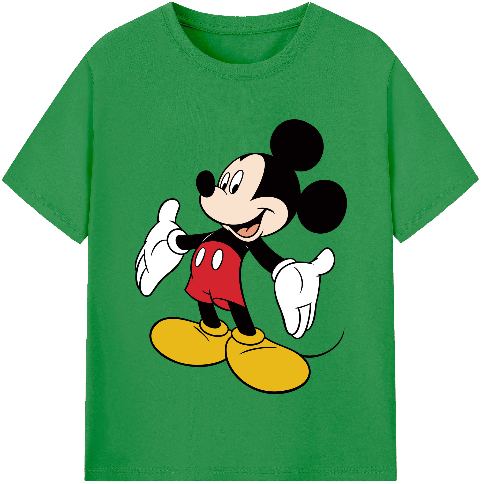 （画像用） ミッキーマウス Mickey Mouse レディースカジュアルプリントTシャツ（綿100％）