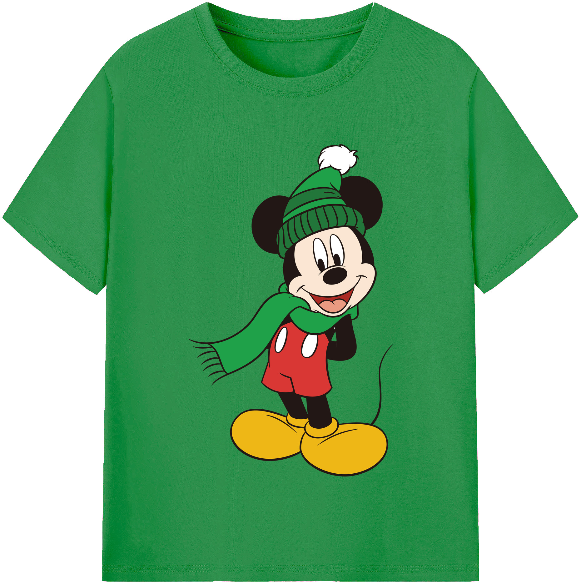 （画像用） ミッキーマウス Mickey Mouse レディースカジュアルプリントTシャツ（綿100％）