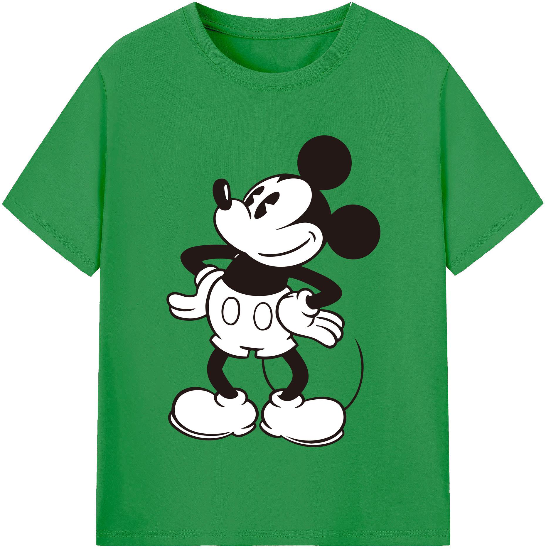 （画像用） ミッキーマウス Mickey Mouse レディースカジュアルプリントTシャツ（綿100％）