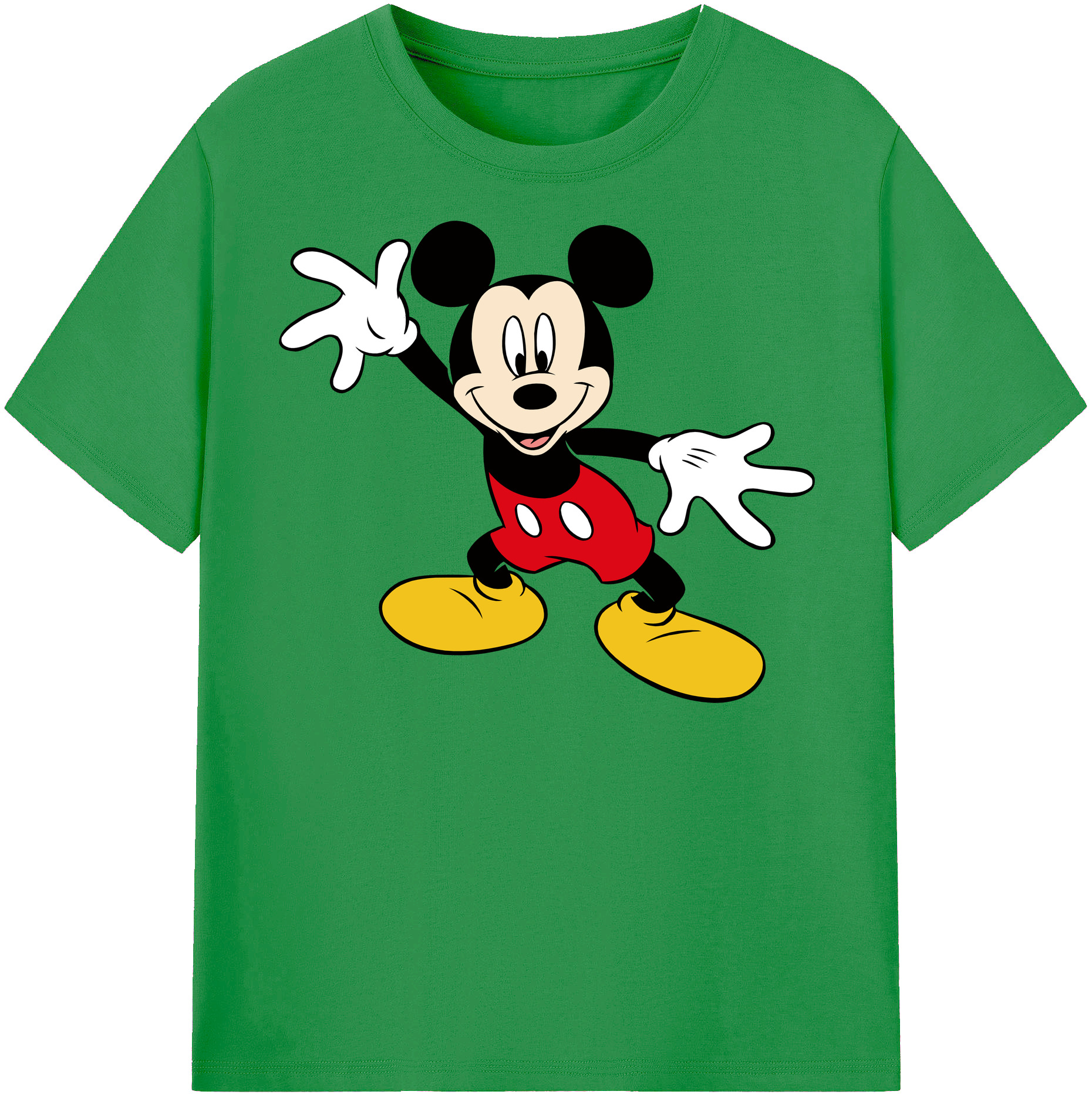 （画像用） ミッキーマウス Mickey Mouse レディースカジュアルプリントTシャツ（綿100％）