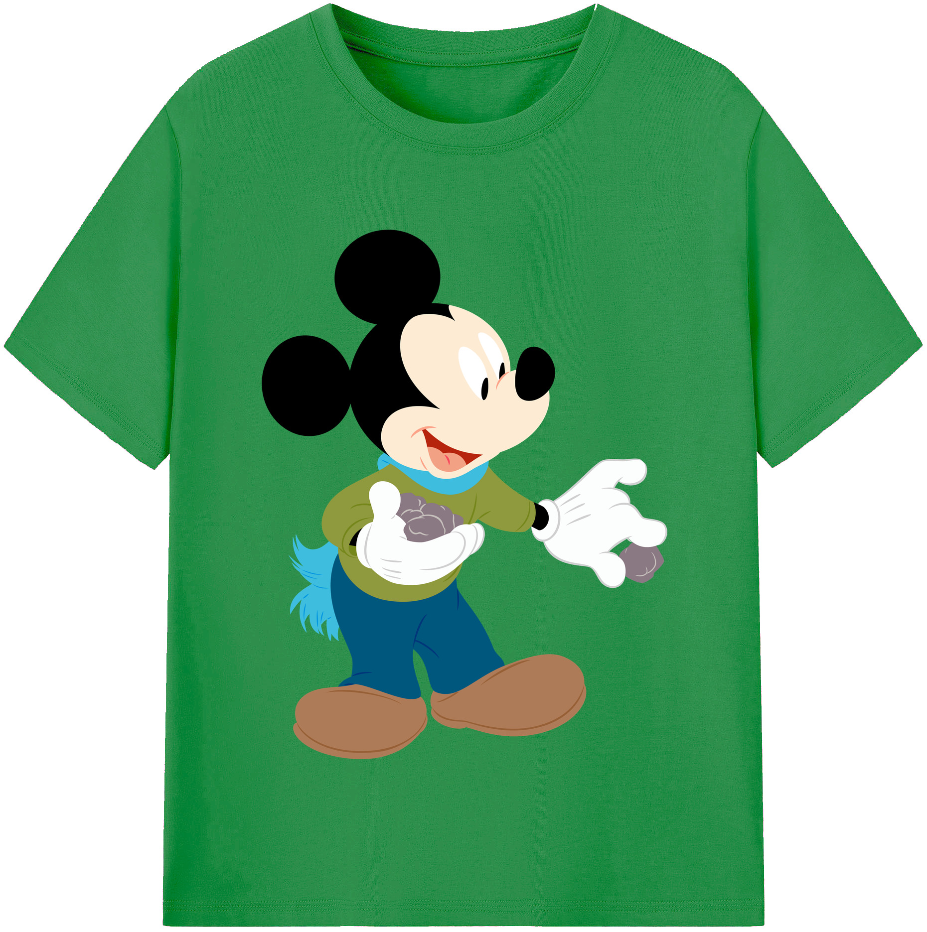 （画像用） ミッキーマウス Mickey Mouse レディースカジュアルプリントTシャツ（綿100％）
