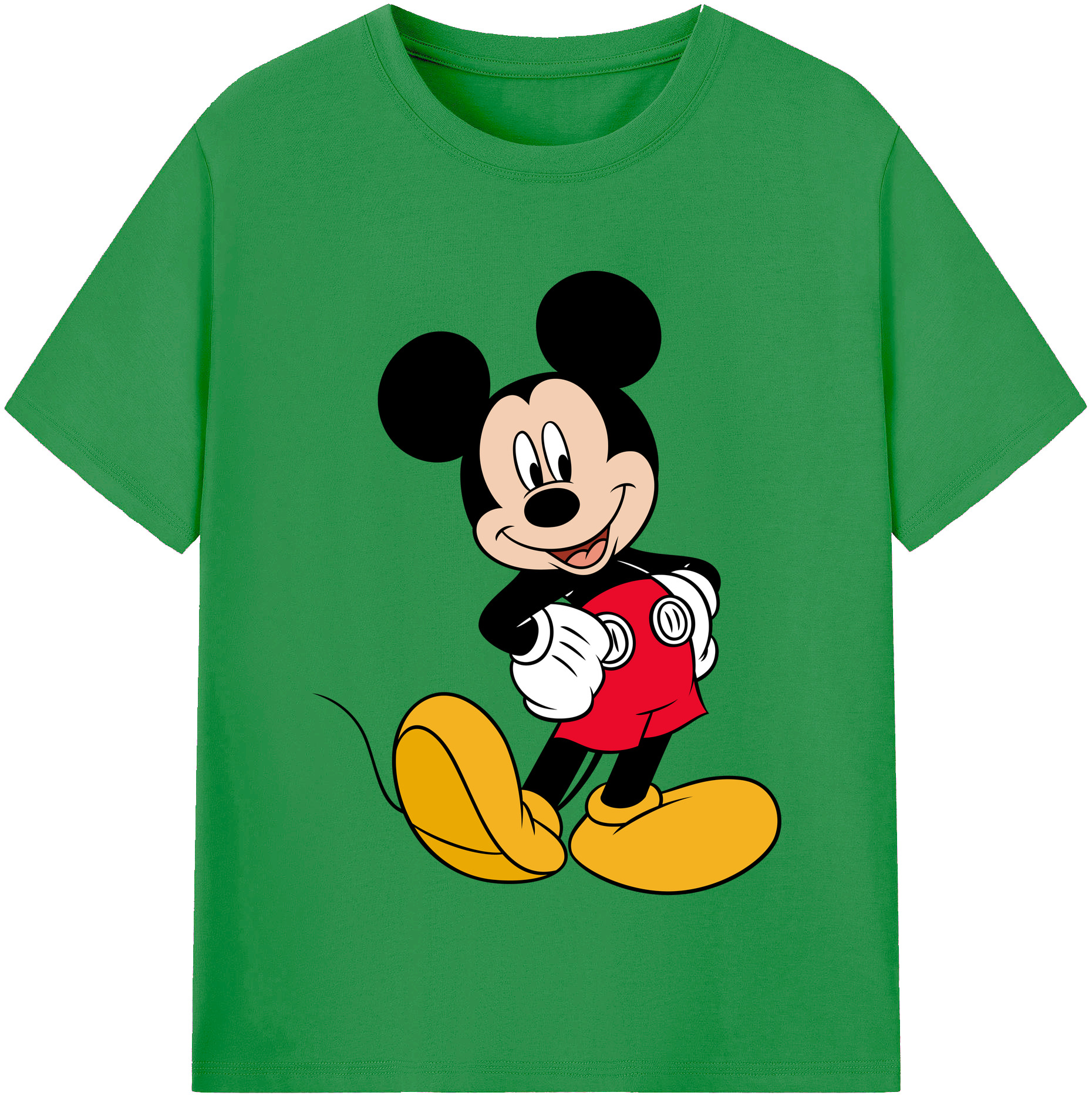 （画像用） ミッキーマウス Mickey Mouse レディースカジュアルプリントTシャツ（綿100％）