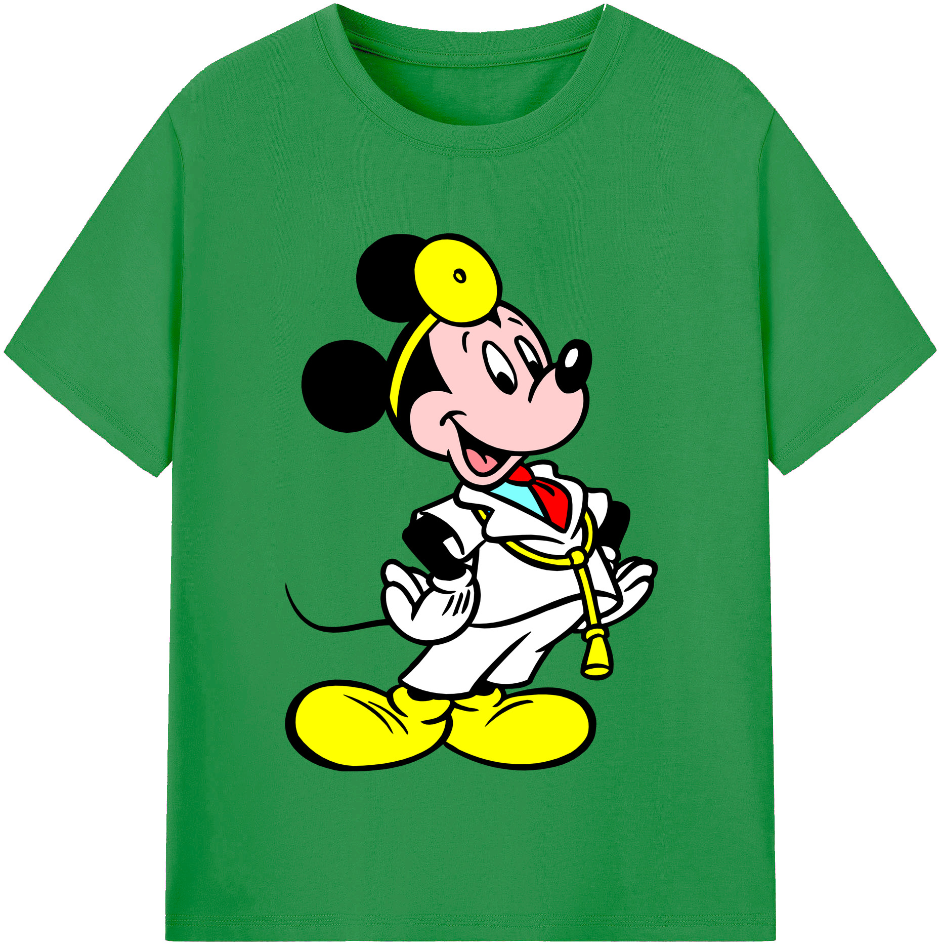 （画像用） ミッキーマウス Mickey Mouse レディースカジュアルプリントTシャツ（綿100％）