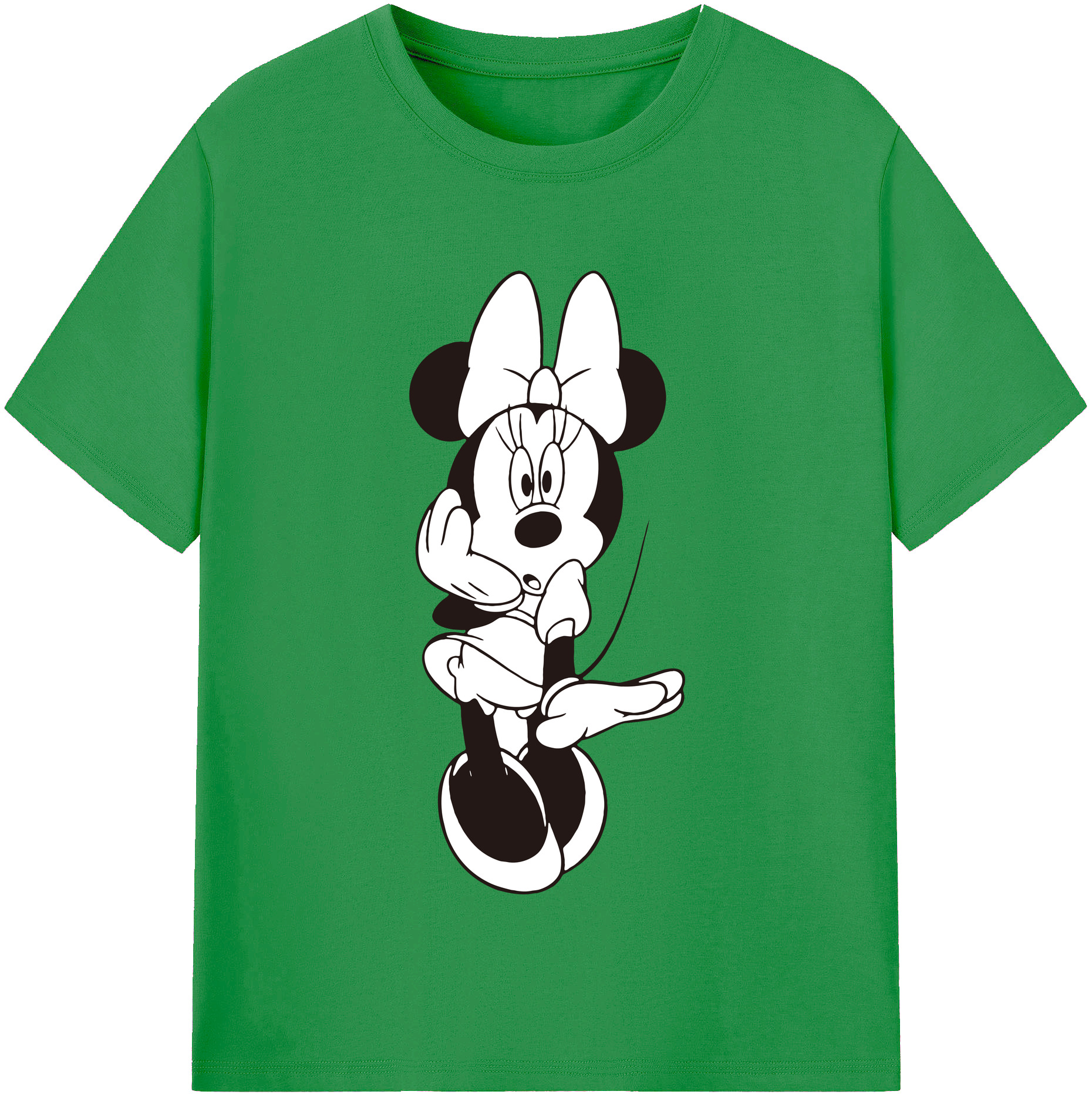 （画像用） ミッキーマウス Mickey Mouse レディースカジュアルプリントTシャツ（綿100％）