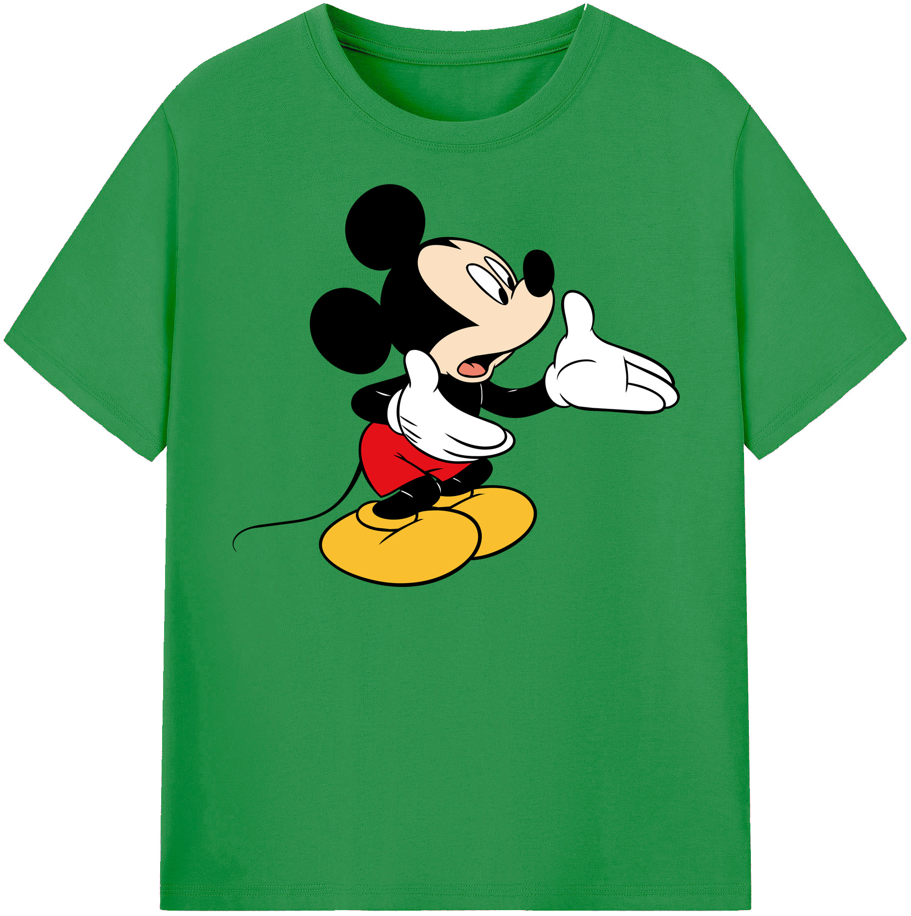 （画像用） ミッキーマウス Mickey Mouse レディースカジュアルプリントTシャツ（綿100％）