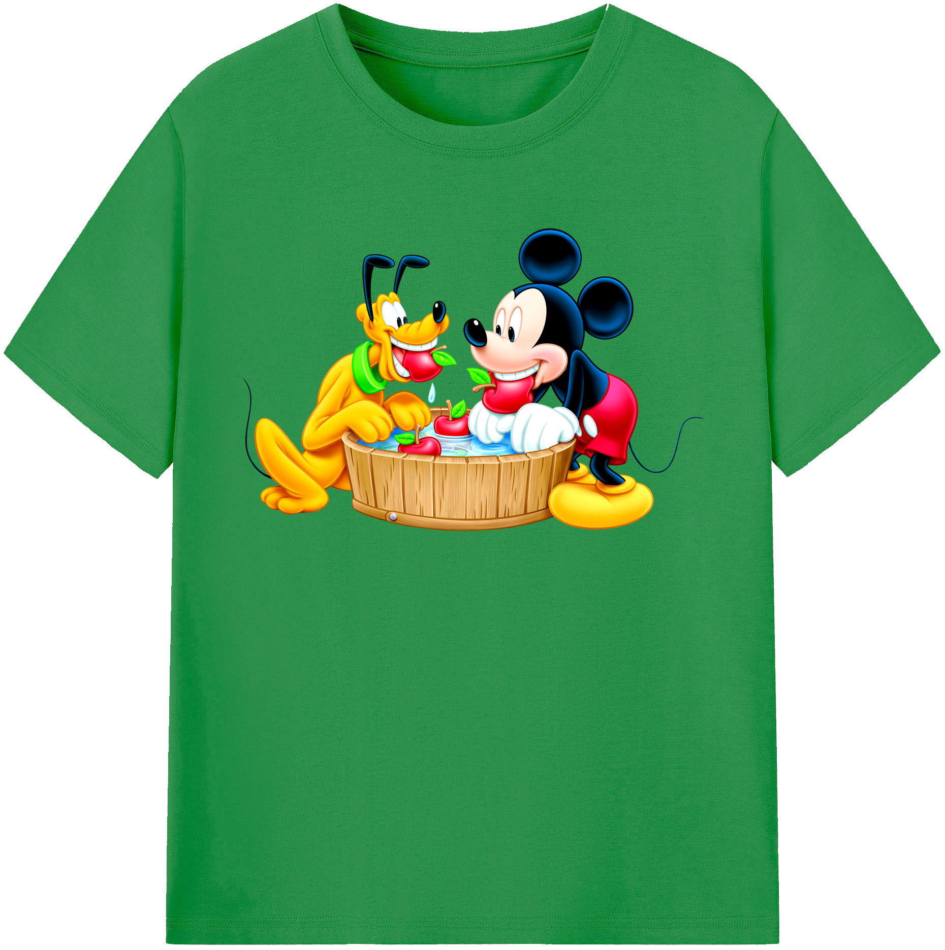 （画像用） ミッキーマウス Mickey Mouse レディースカジュアルプリントTシャツ（綿100％）