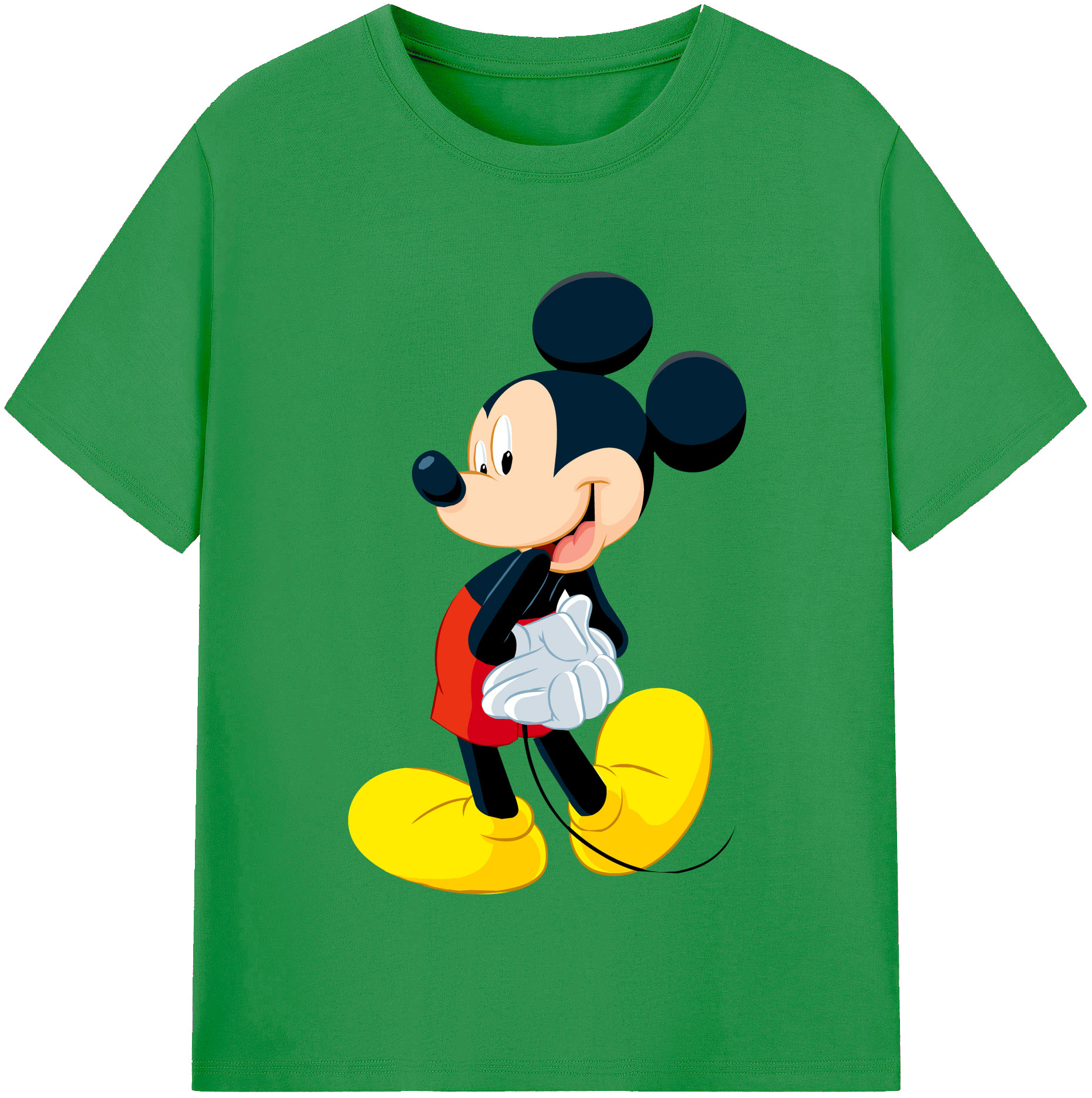 （画像用） ミッキーマウス Mickey Mouse レディースカジュアルプリントTシャツ（綿100％）