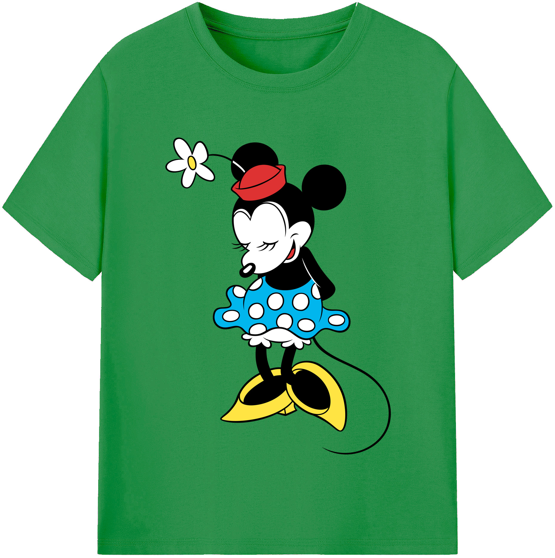 （画像用） ミッキーマウス Mickey Mouse レディースカジュアルプリントTシャツ（綿100％）