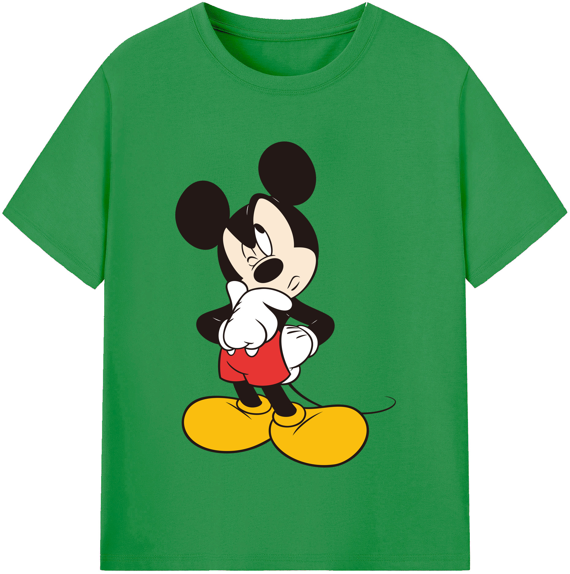 （画像用） ミッキーマウス Mickey Mouse レディースカジュアルプリントTシャツ（綿100％）