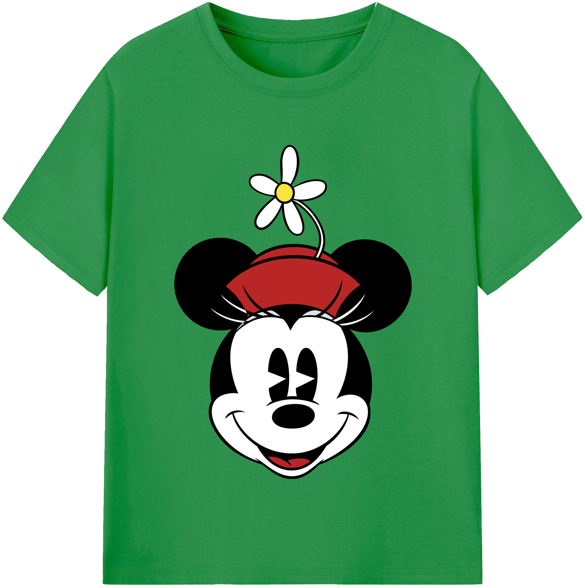 （画像用） ミッキーマウス Mickey Mouse レディースカジュアルプリントTシャツ（綿100％）