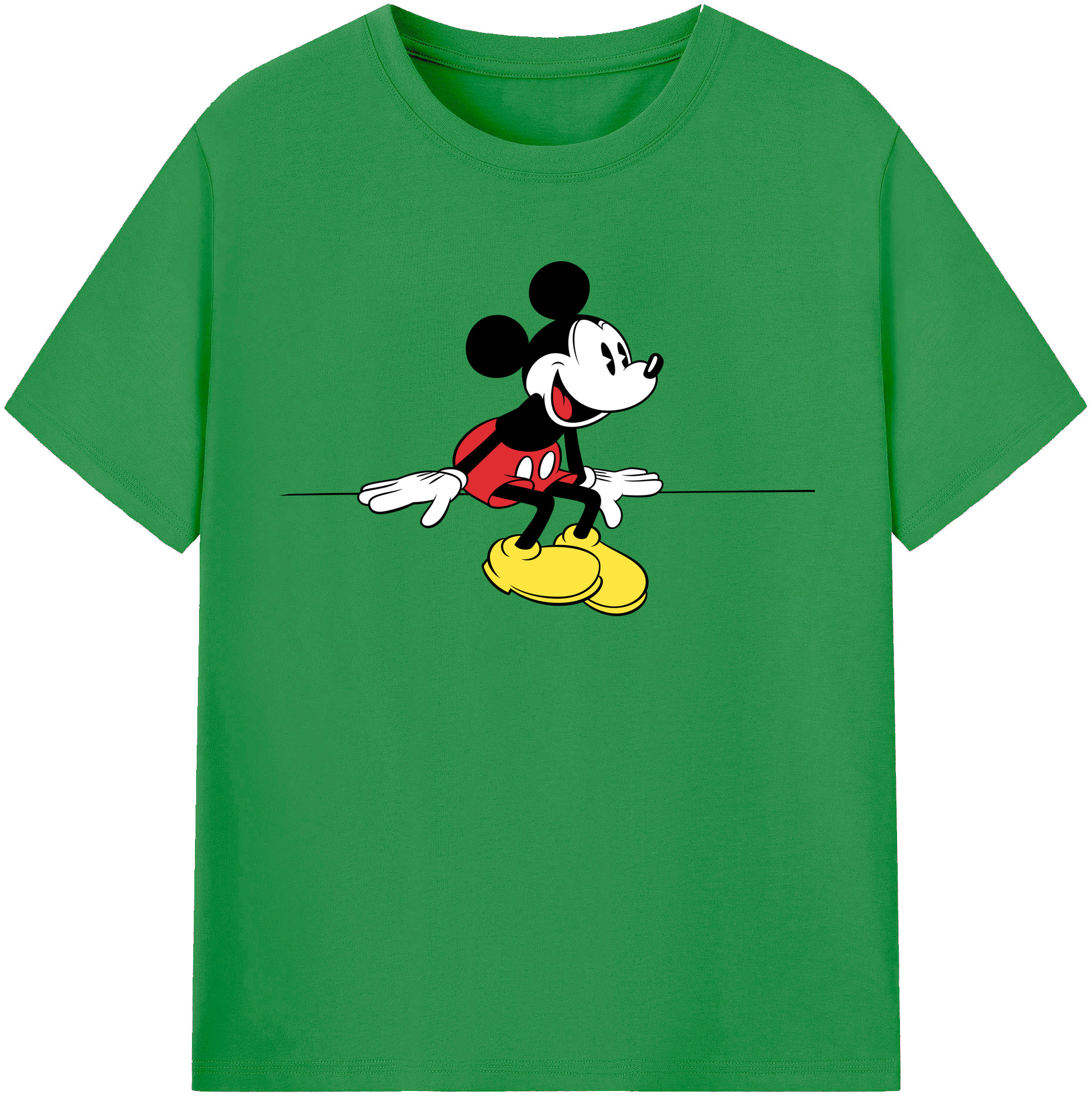 （画像用） ミッキーマウス Mickey Mouse レディースカジュアルプリントTシャツ（綿100％）