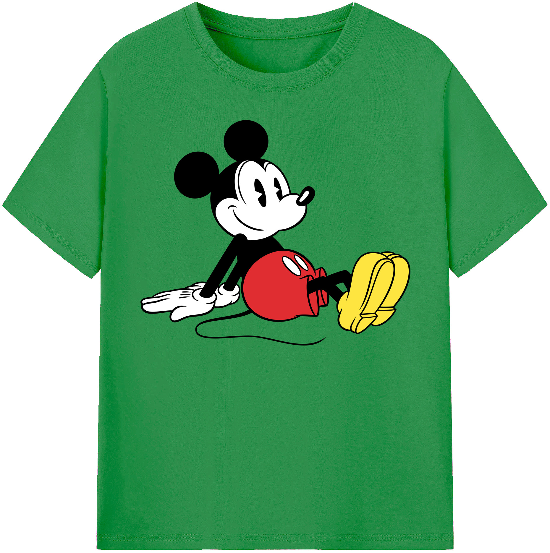 （画像用） ミッキーマウス Mickey Mouse レディースカジュアルプリントTシャツ（綿100％）