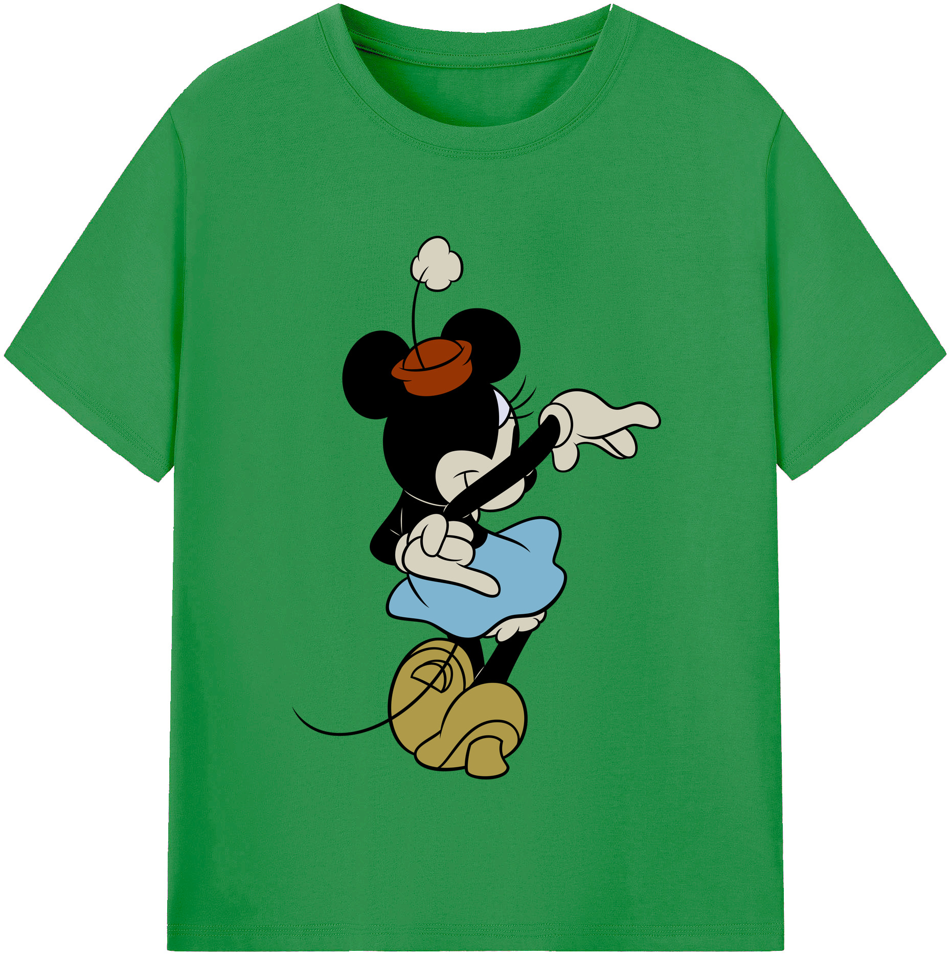 （画像用） ミッキーマウス Mickey Mouse レディースカジュアルプリントTシャツ（綿100％）