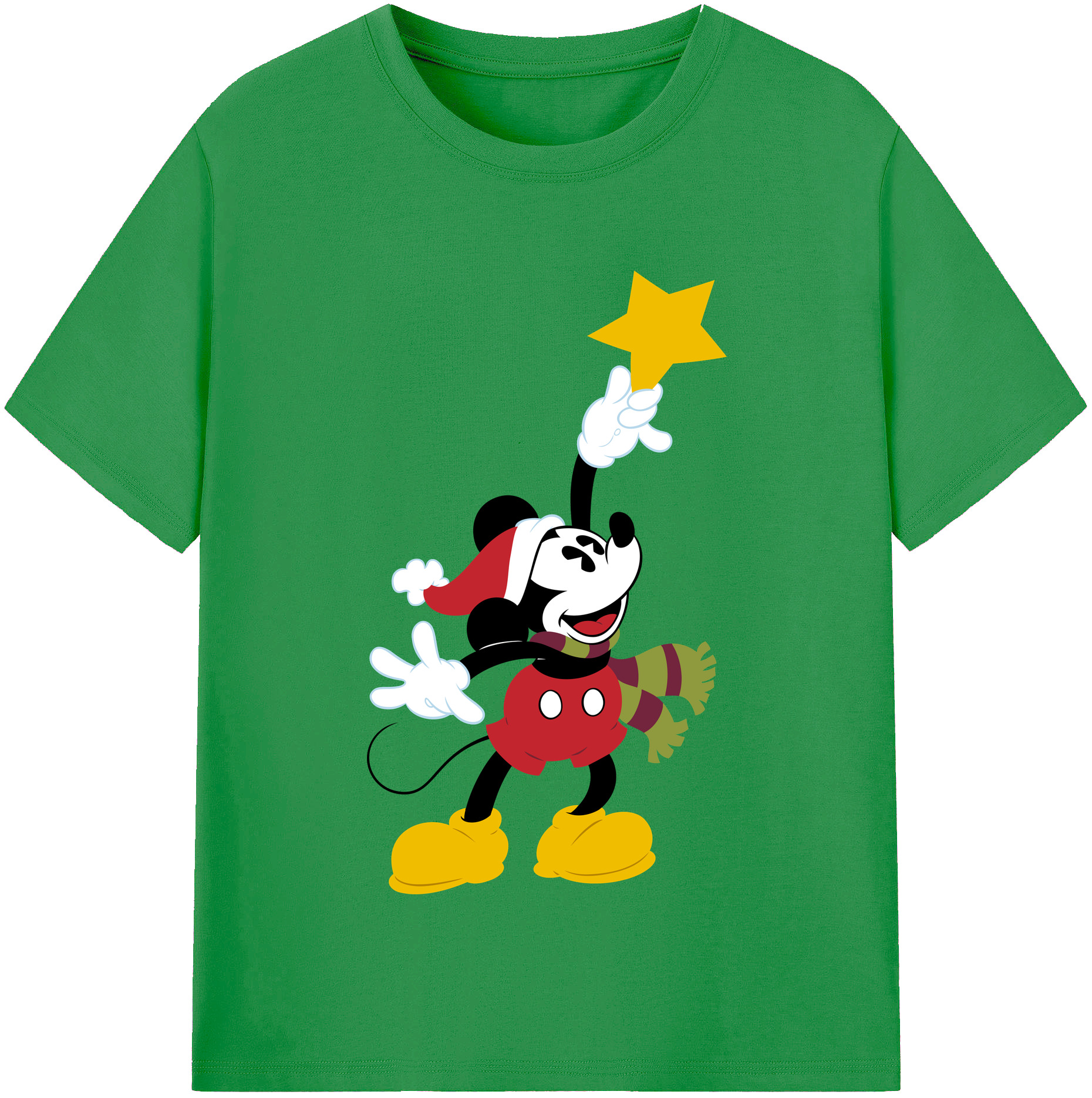 （画像用） ミッキーマウス Mickey Mouse レディースカジュアルプリントTシャツ（綿100％）