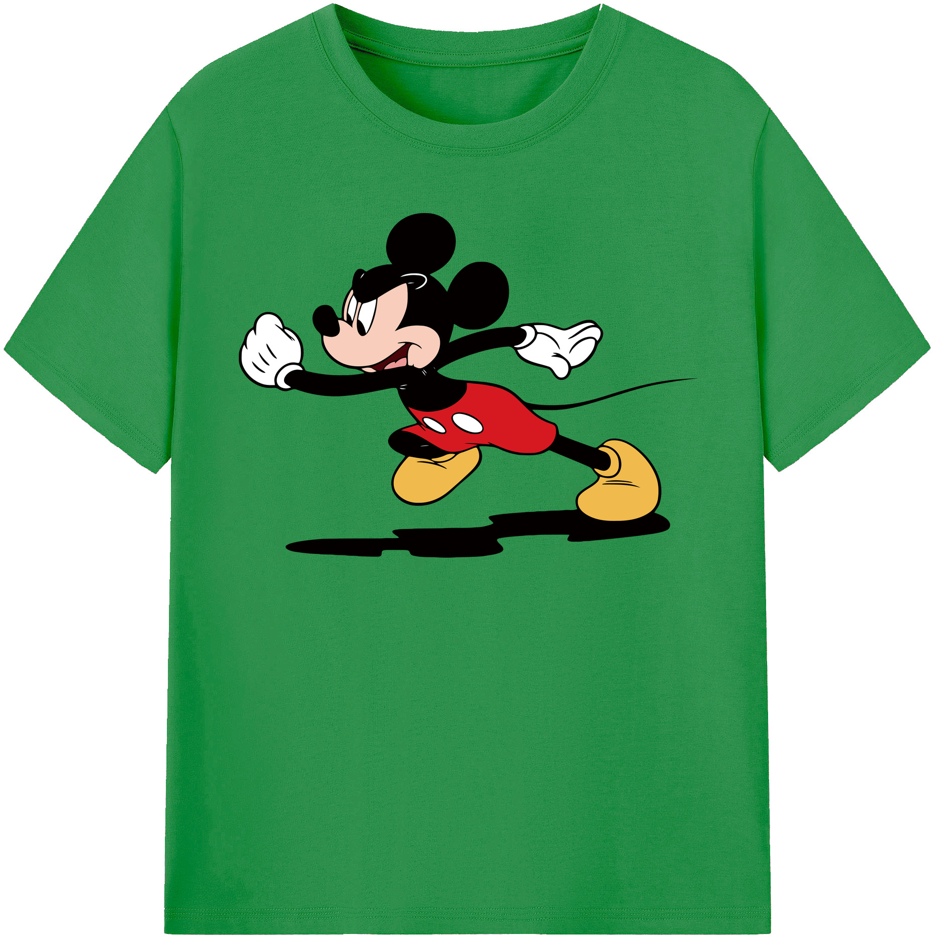 （画像用） ミッキーマウス Mickey Mouse レディースカジュアルプリントTシャツ（綿100％）