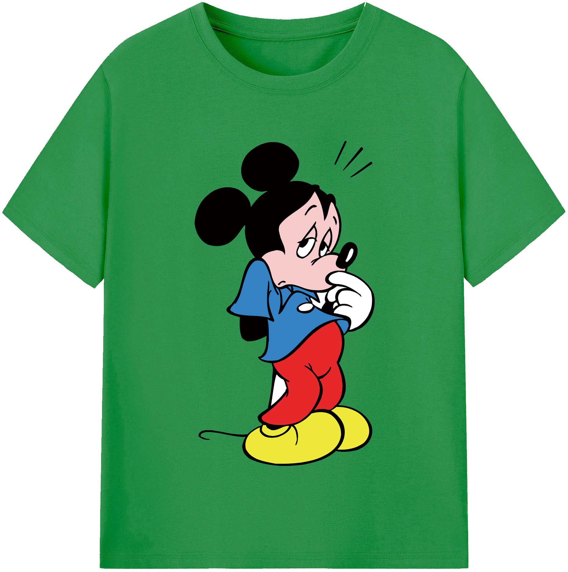 （画像用） ミッキーマウス Mickey Mouse レディースカジュアルプリントTシャツ（綿100％）