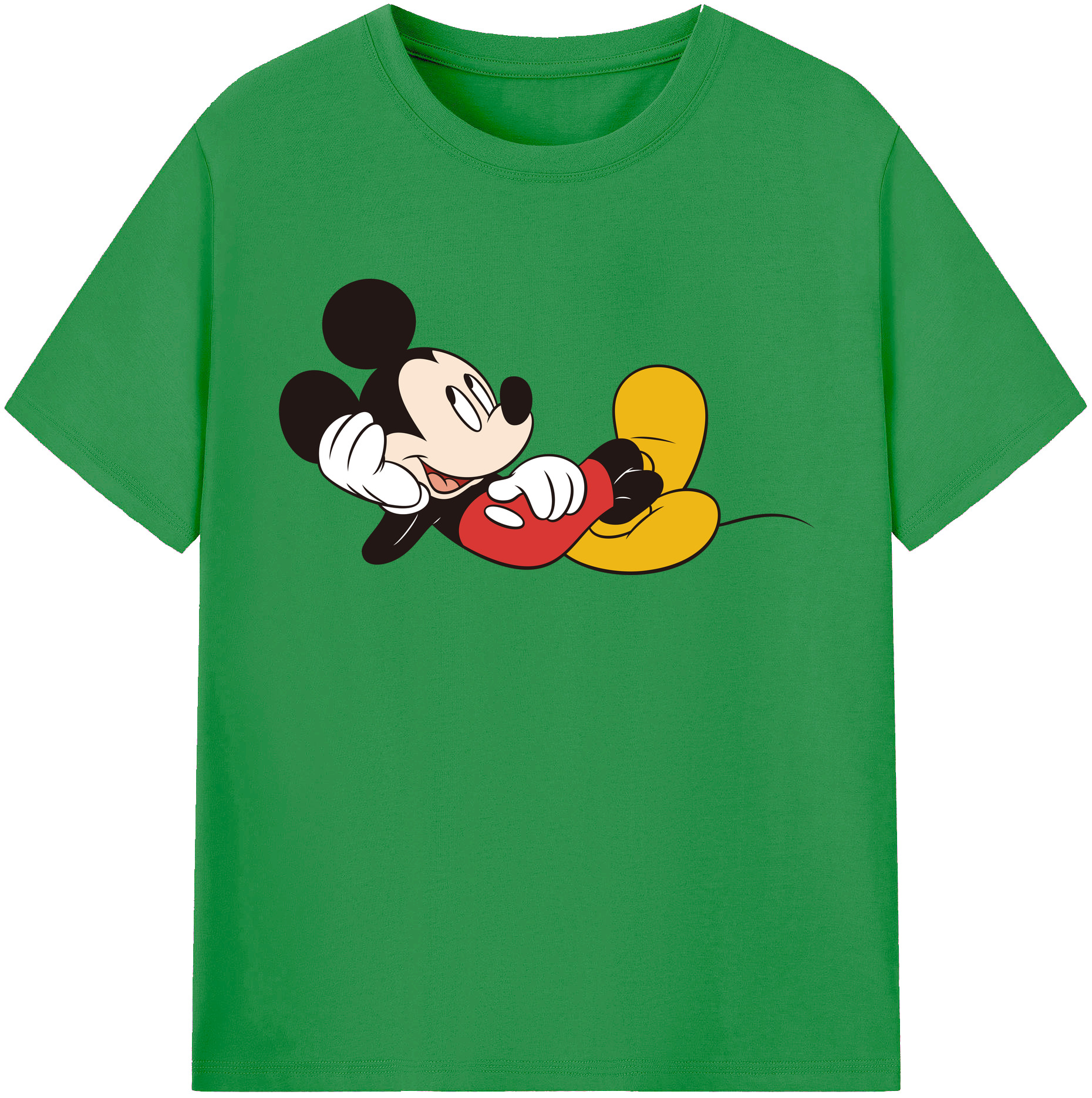 （画像用） ミッキーマウス Mickey Mouse レディースカジュアルプリントTシャツ（綿100％）