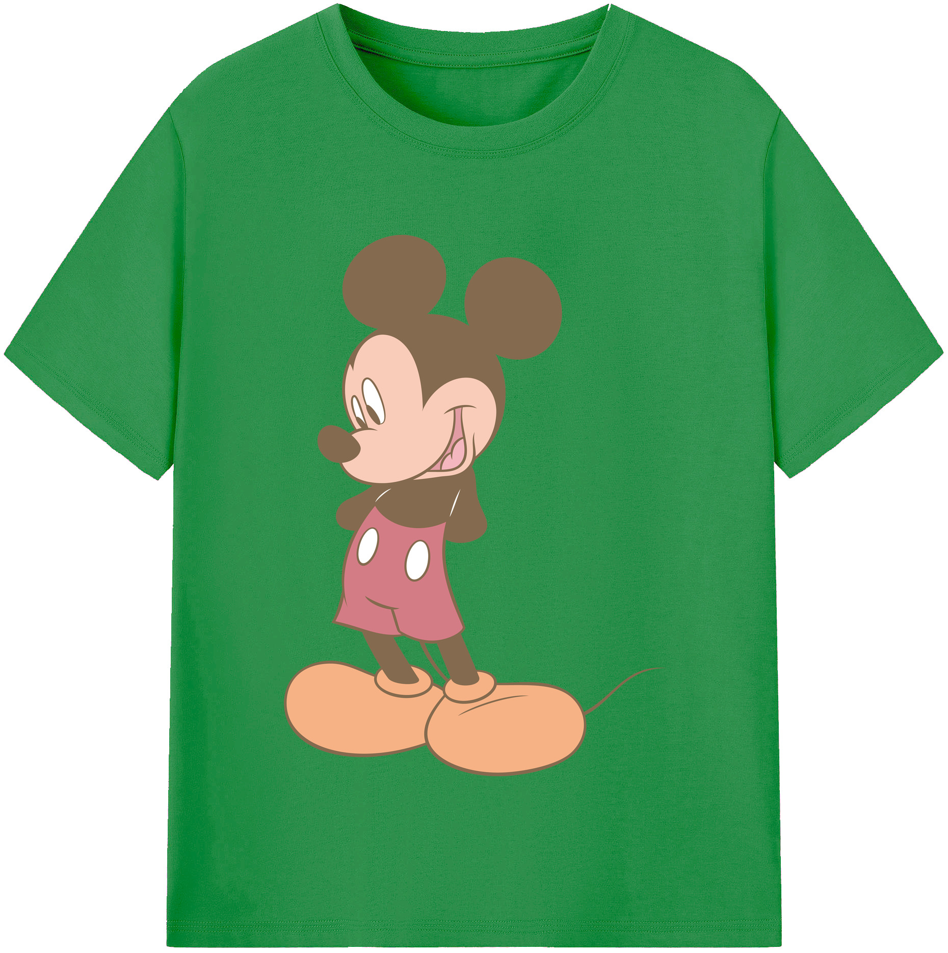 （画像用） ミッキーマウス Mickey Mouse レディースカジュアルプリントTシャツ（綿100％）