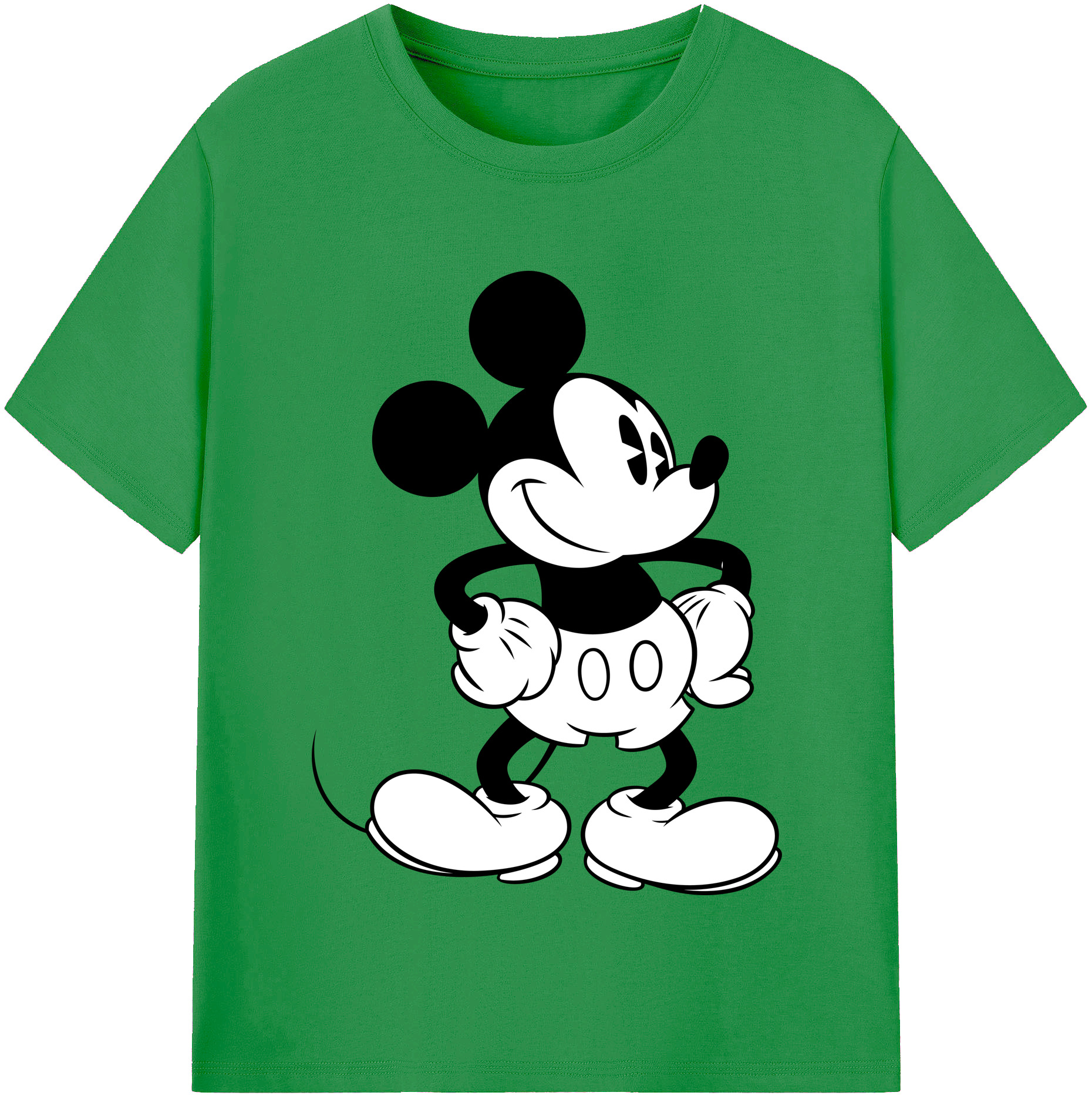 （画像用） ミッキーマウス Mickey Mouse レディースカジュアルプリントTシャツ（綿100％）