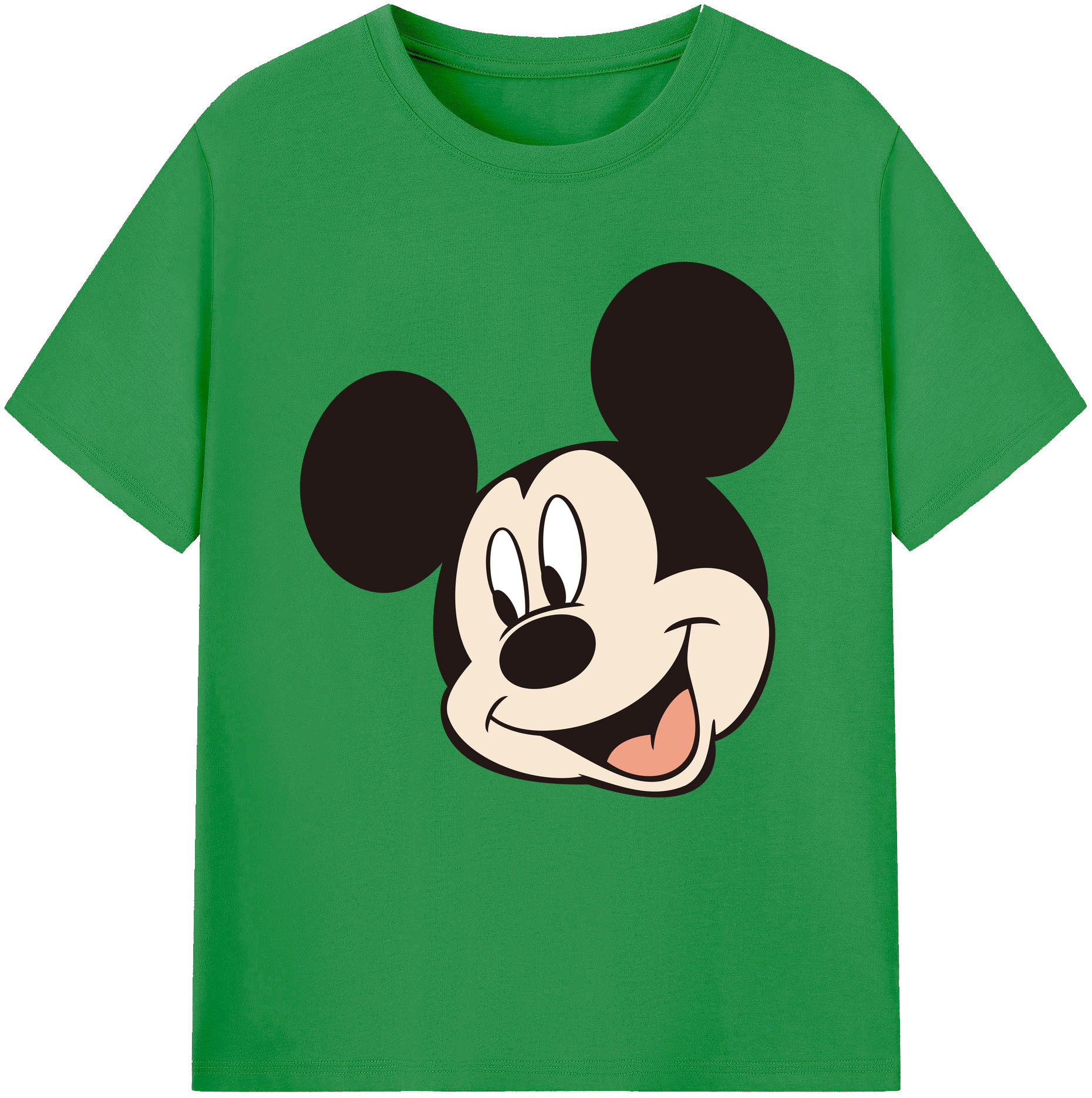 （画像用） ミッキーマウス Mickey Mouse レディースカジュアルプリントTシャツ（綿100％）