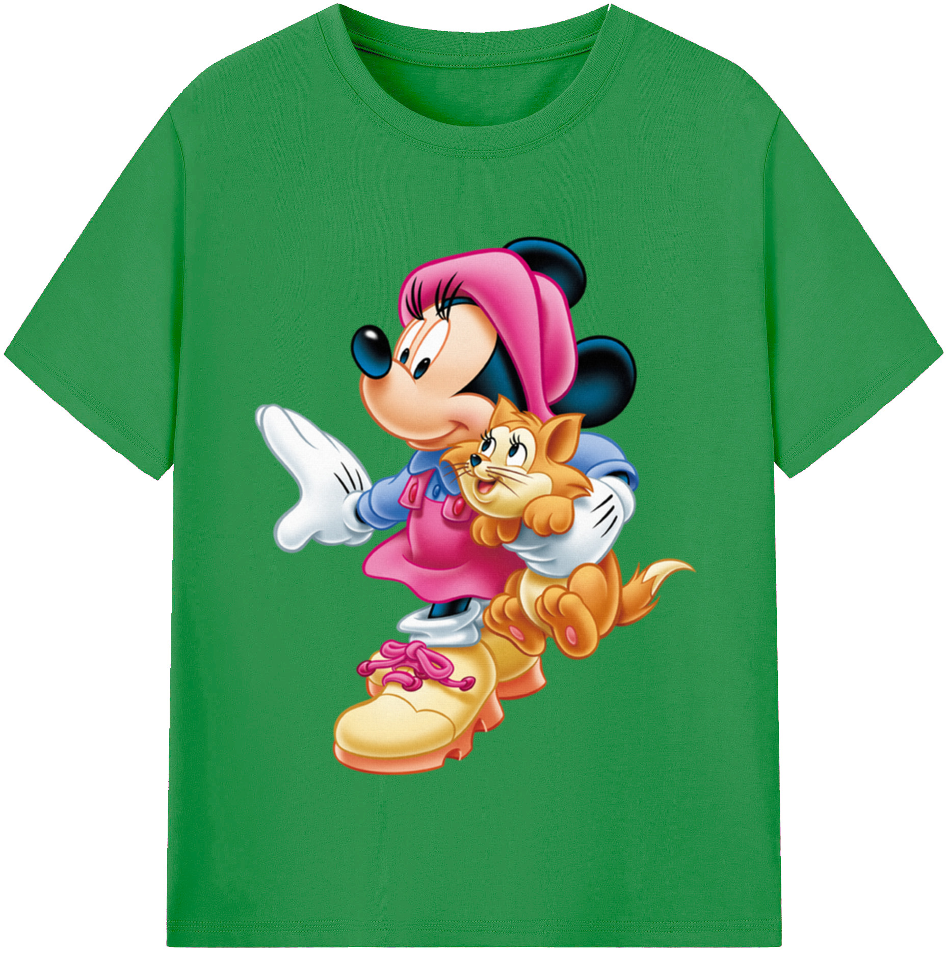 （画像用） ミッキーマウス Mickey Mouse レディースカジュアルプリントTシャツ（綿100％）